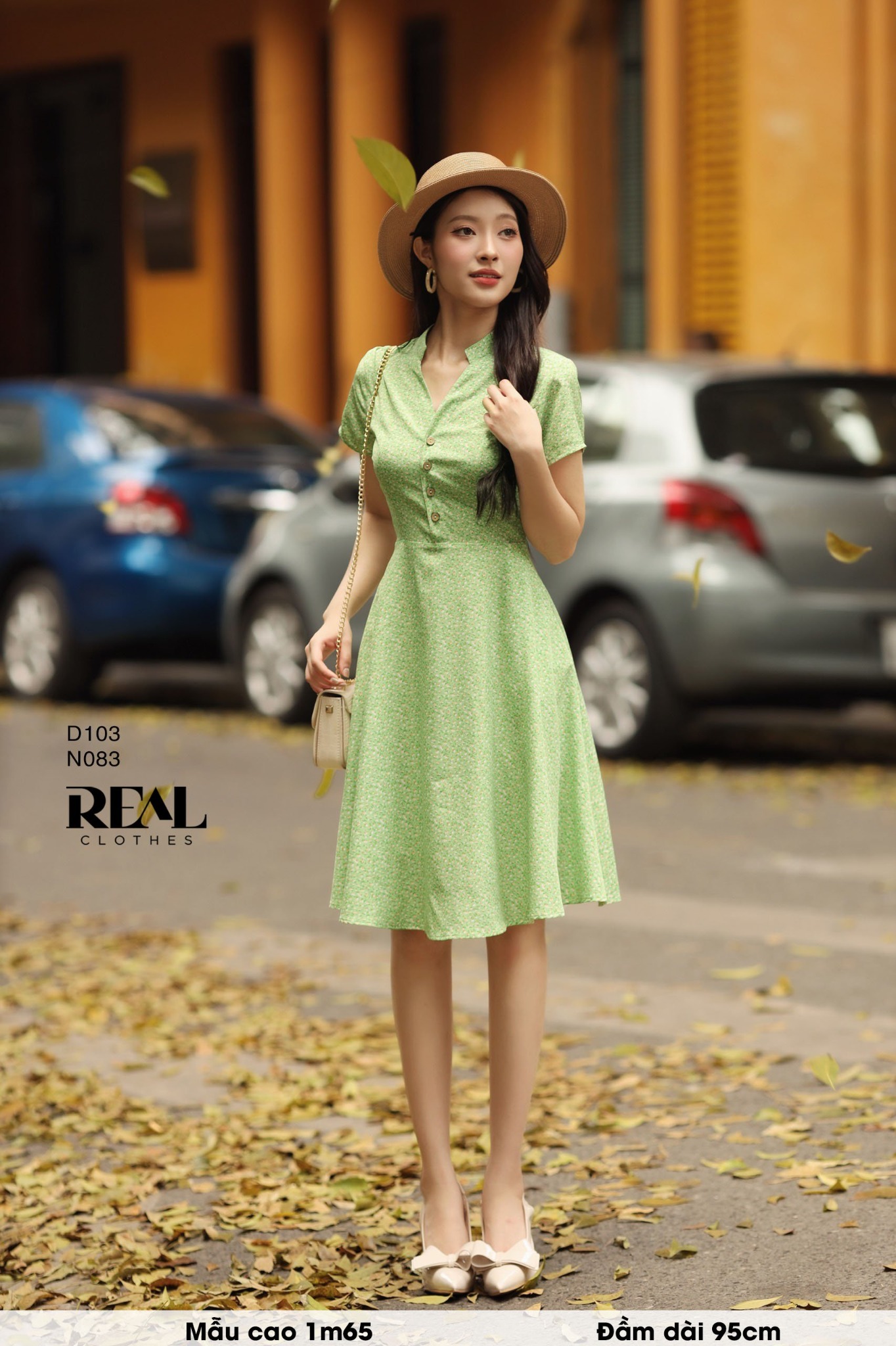 Đầm Summer hoa xanh lá SALE