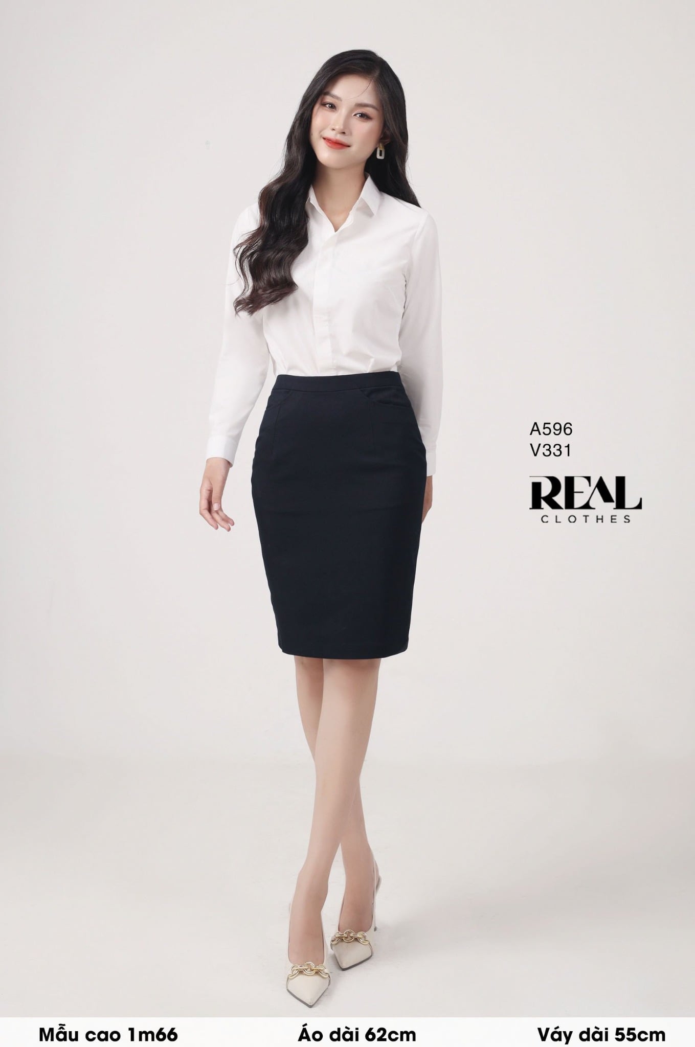 Sơ mi lụa sồi trắng tay dài