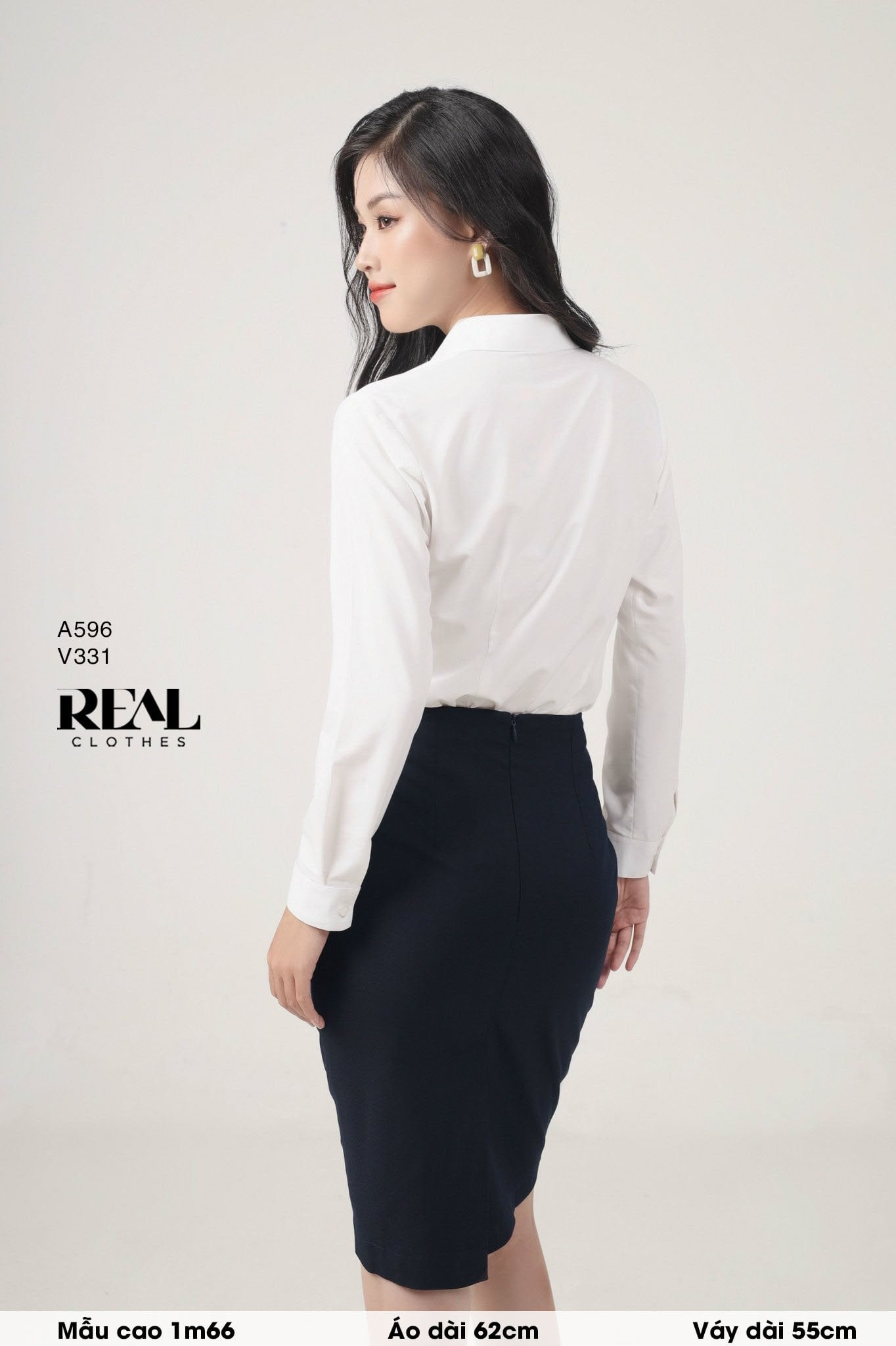 Sơ mi lụa sồi trắng tay dài