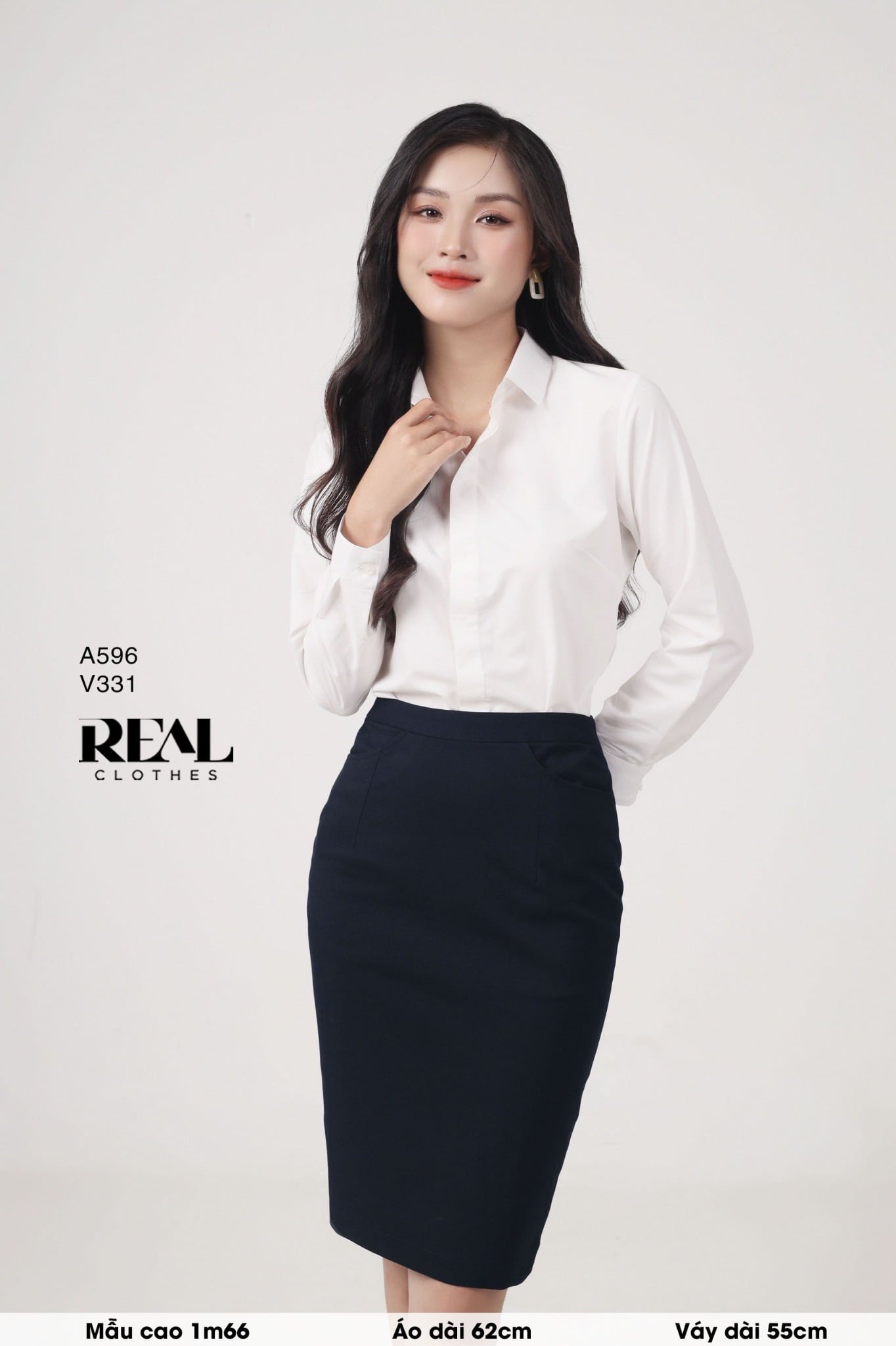 Sơ mi lụa sồi trắng tay dài