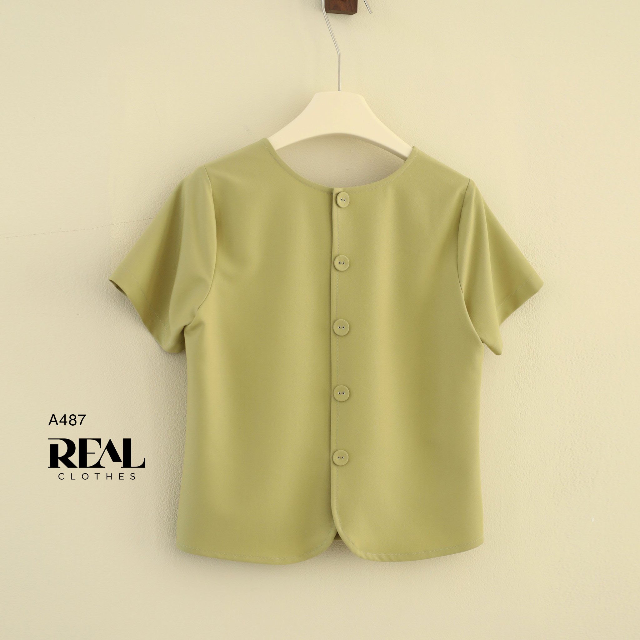 Croptop nút xanh bơ SALE