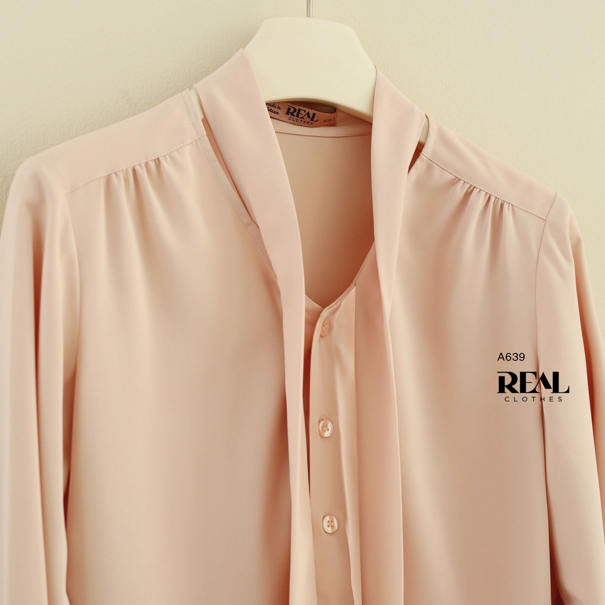 Áo cà vạt cam nude