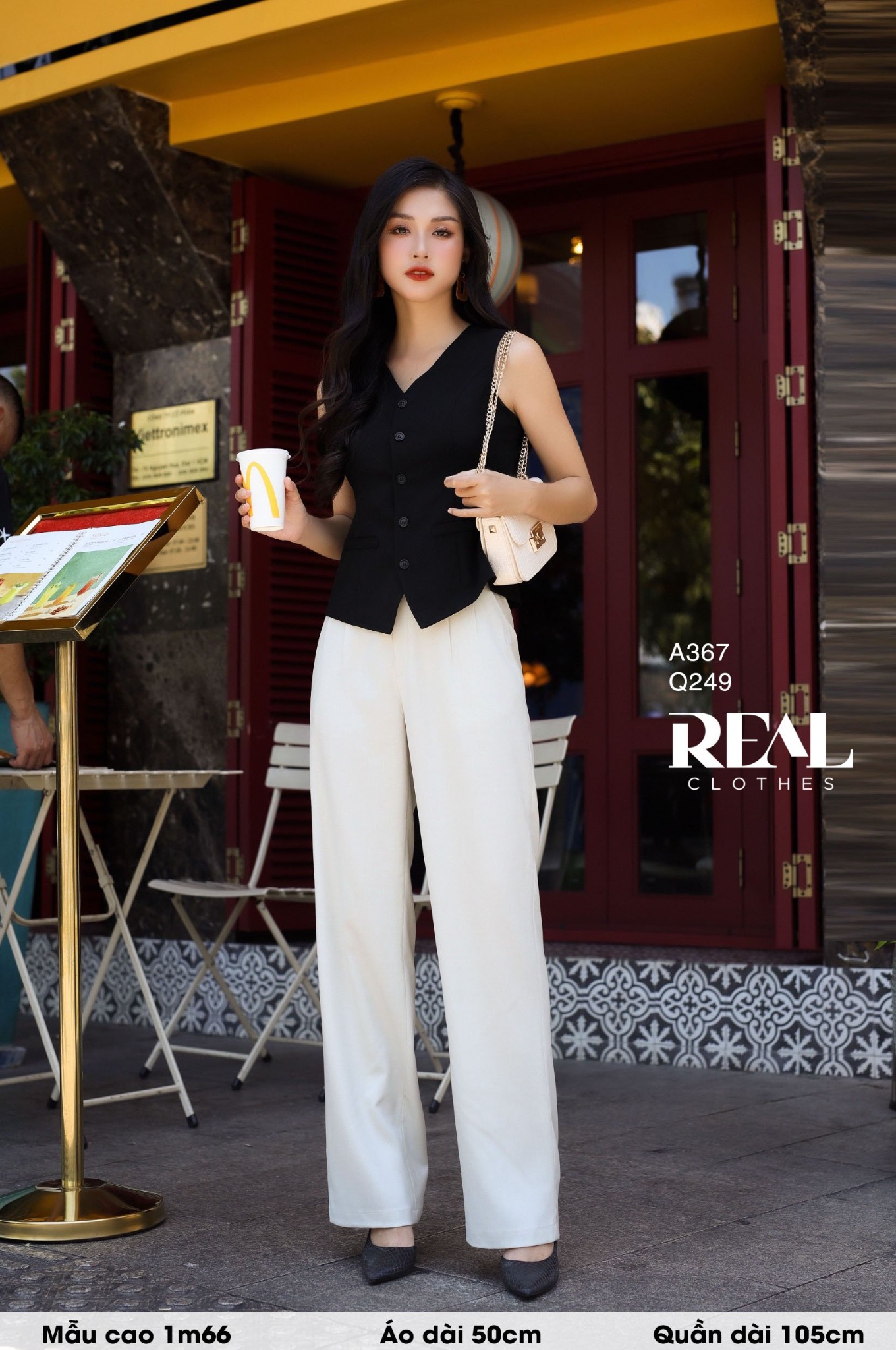 Áo kiểu ghile đen