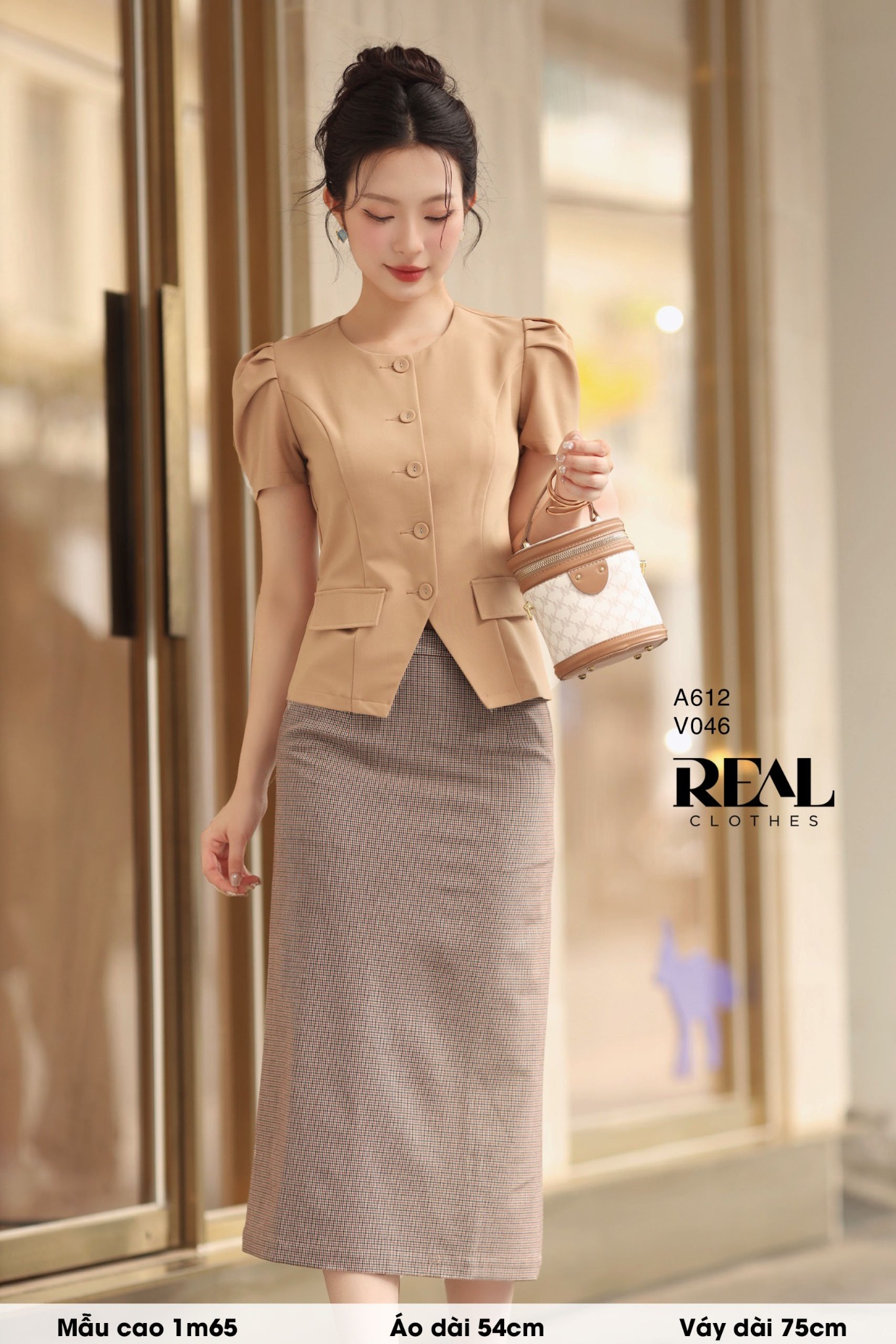 Váy Japan dài zigzag nâu SALE