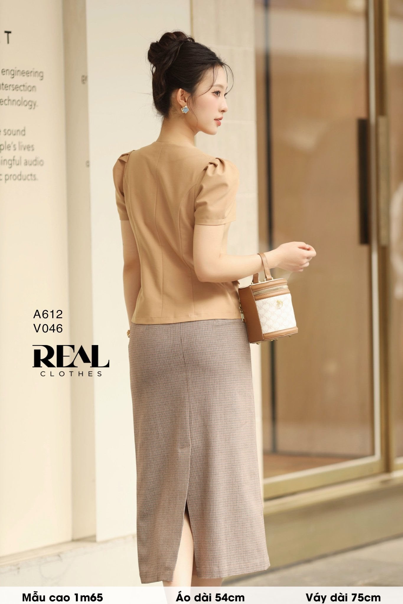 Váy Japan dài zigzag nâu SALE