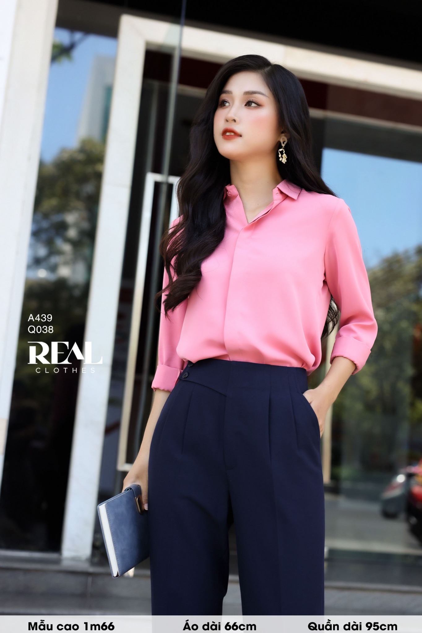 Quần Tokyo nút xanh đen