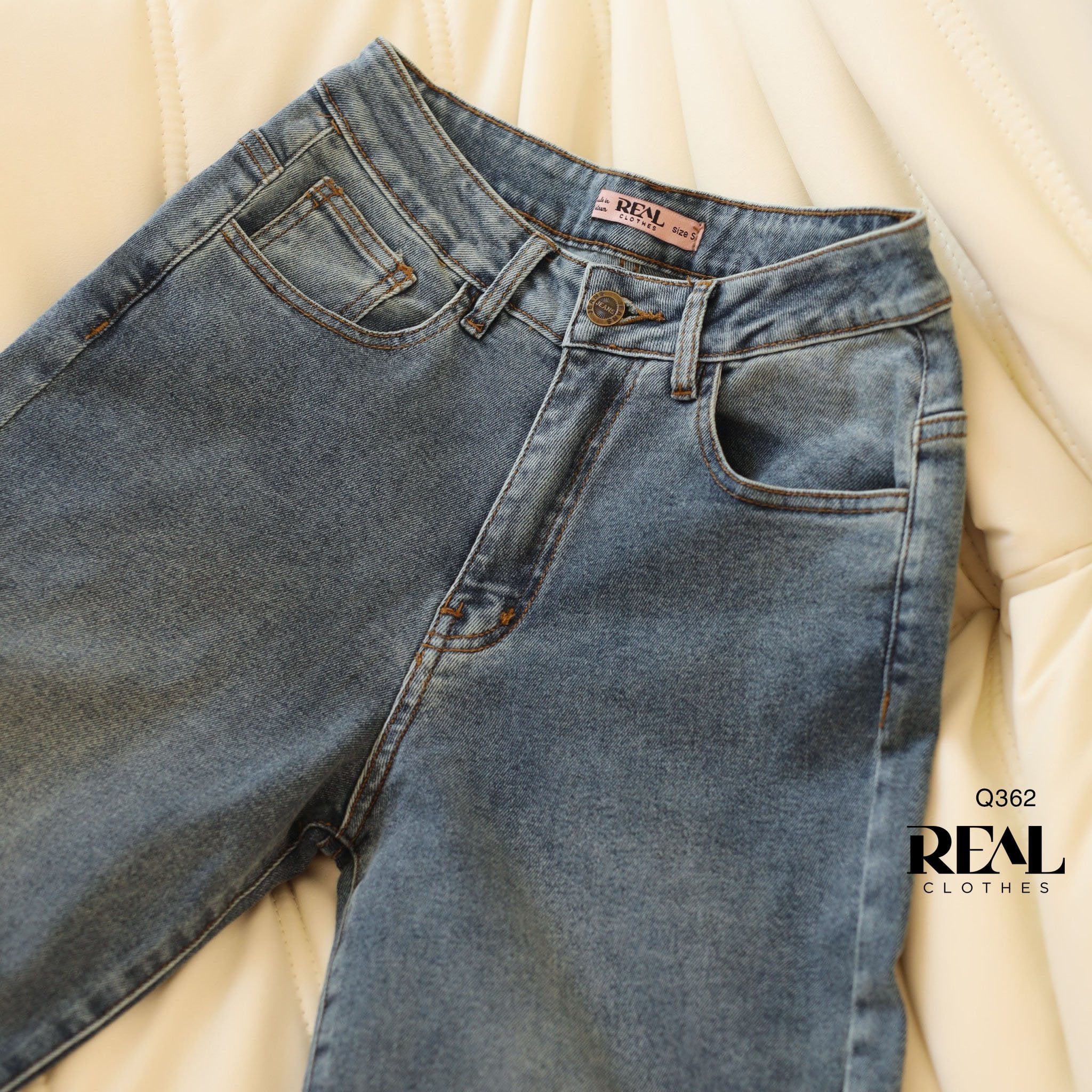 Quần Jeans ống đứng xanh đậm