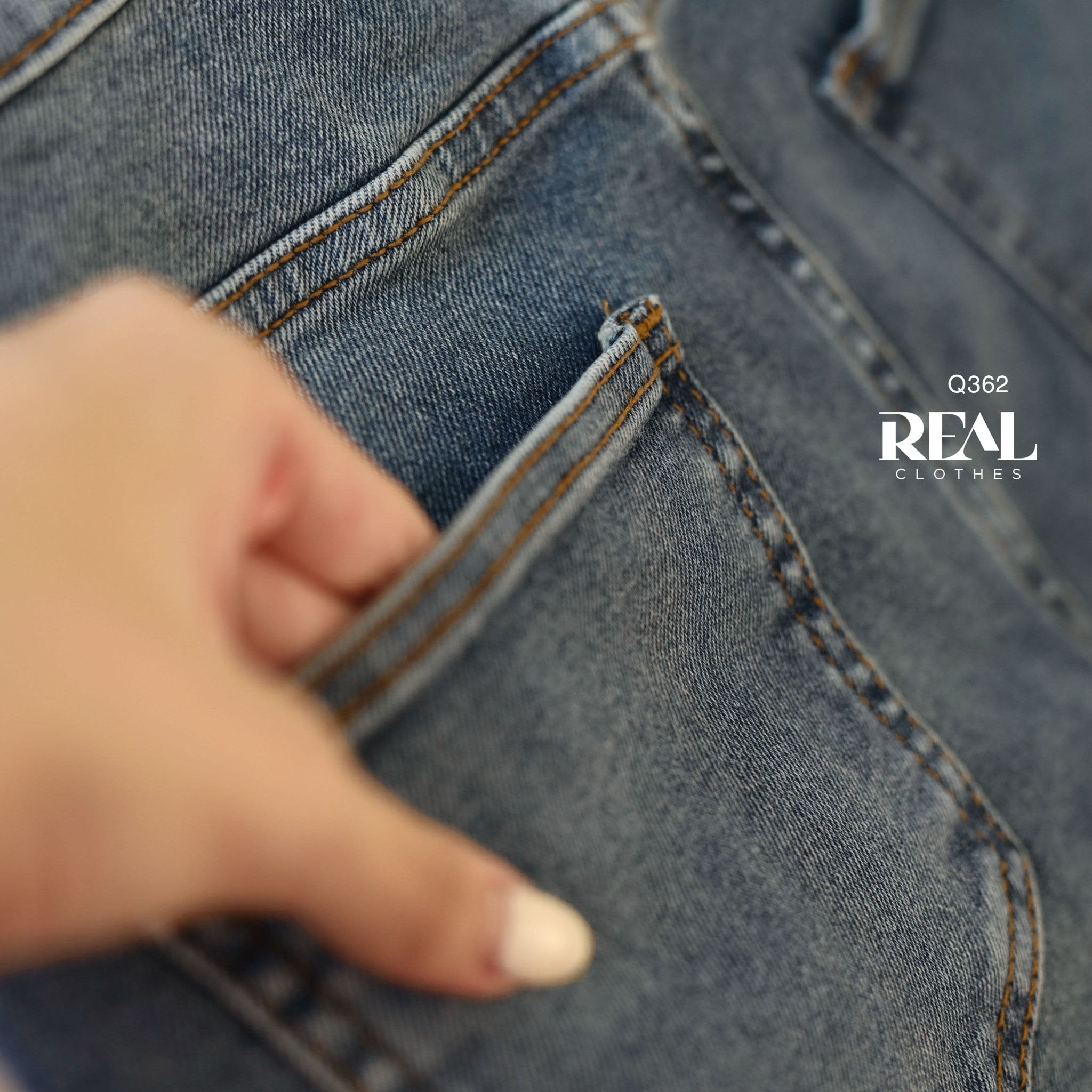 Quần Jeans ống đứng xanh đậm