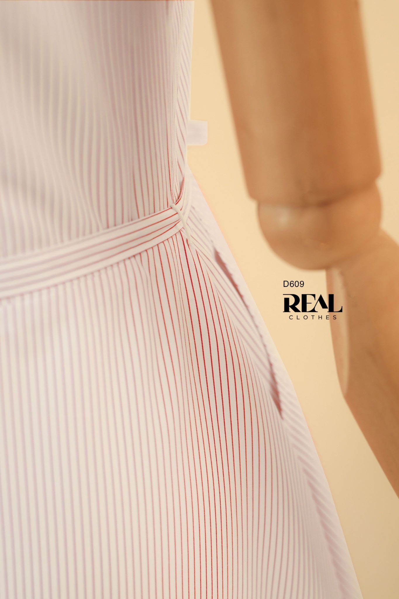 Đầm Sơ Mi Xòe Sọc Hồng