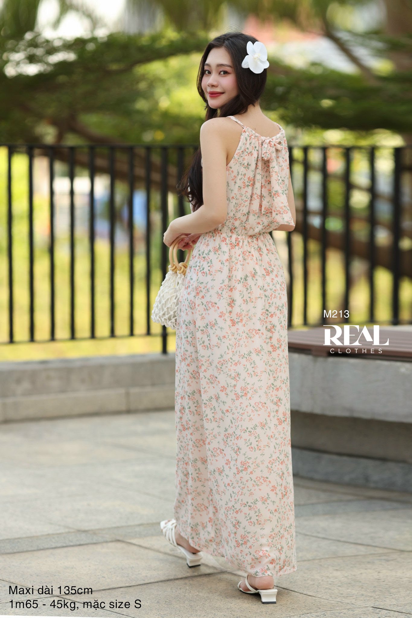 Maxi yếm hoa hồng SALE - size L