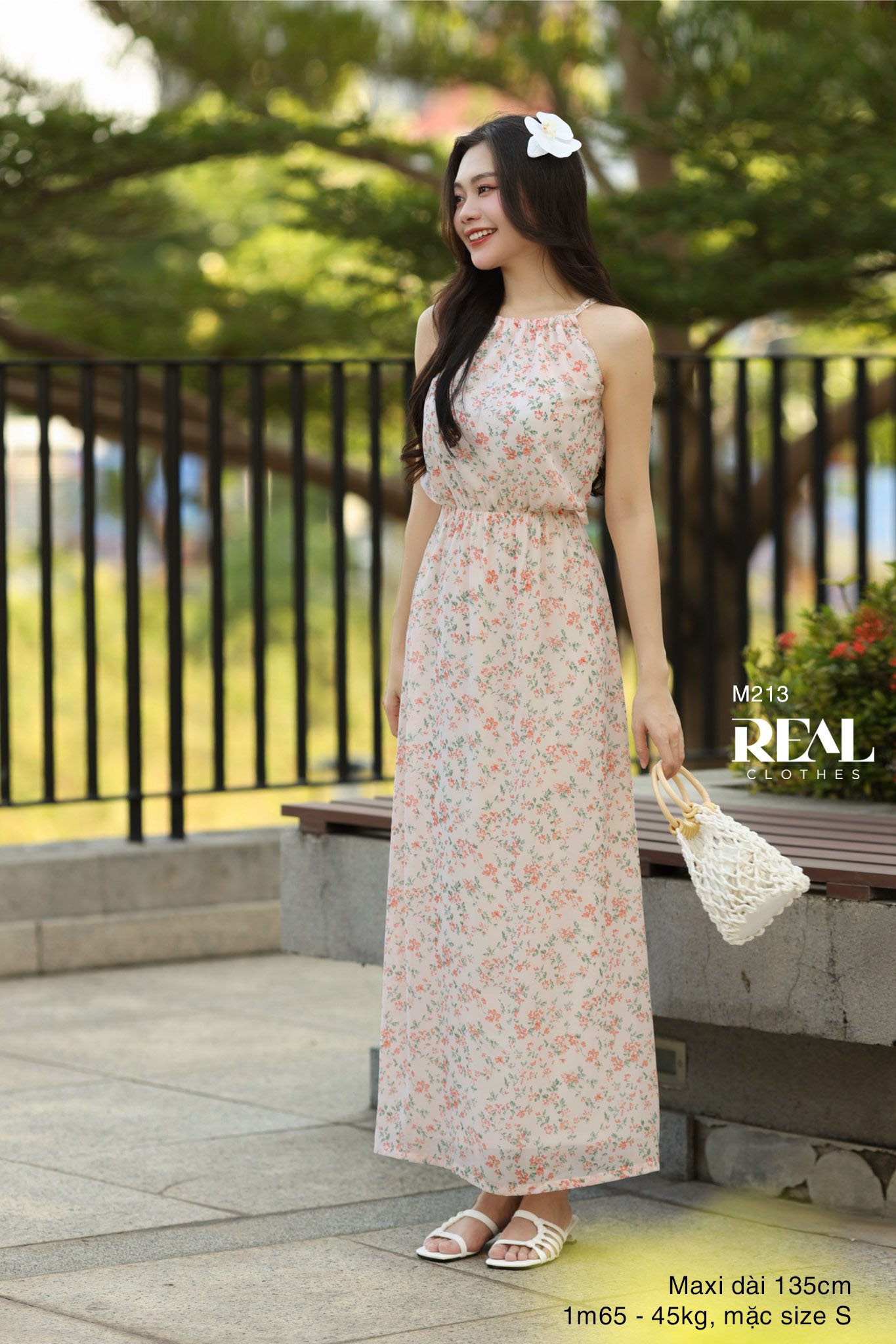 Maxi yếm hoa hồng SALE - size L