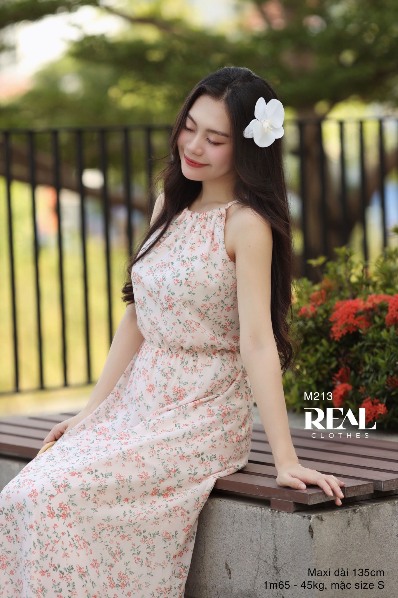 Maxi yếm hoa hồng SALE - size L