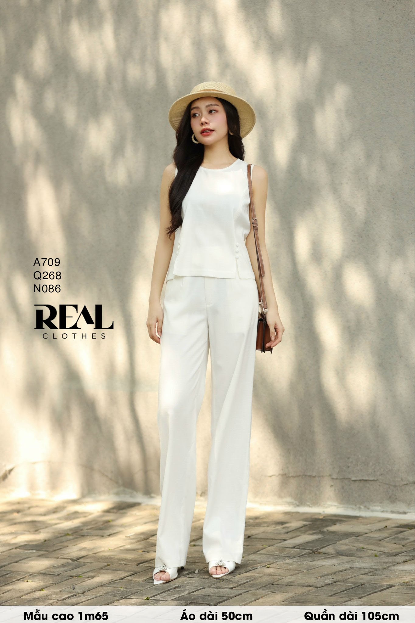 Quần suông Tokyo nút linen trắng