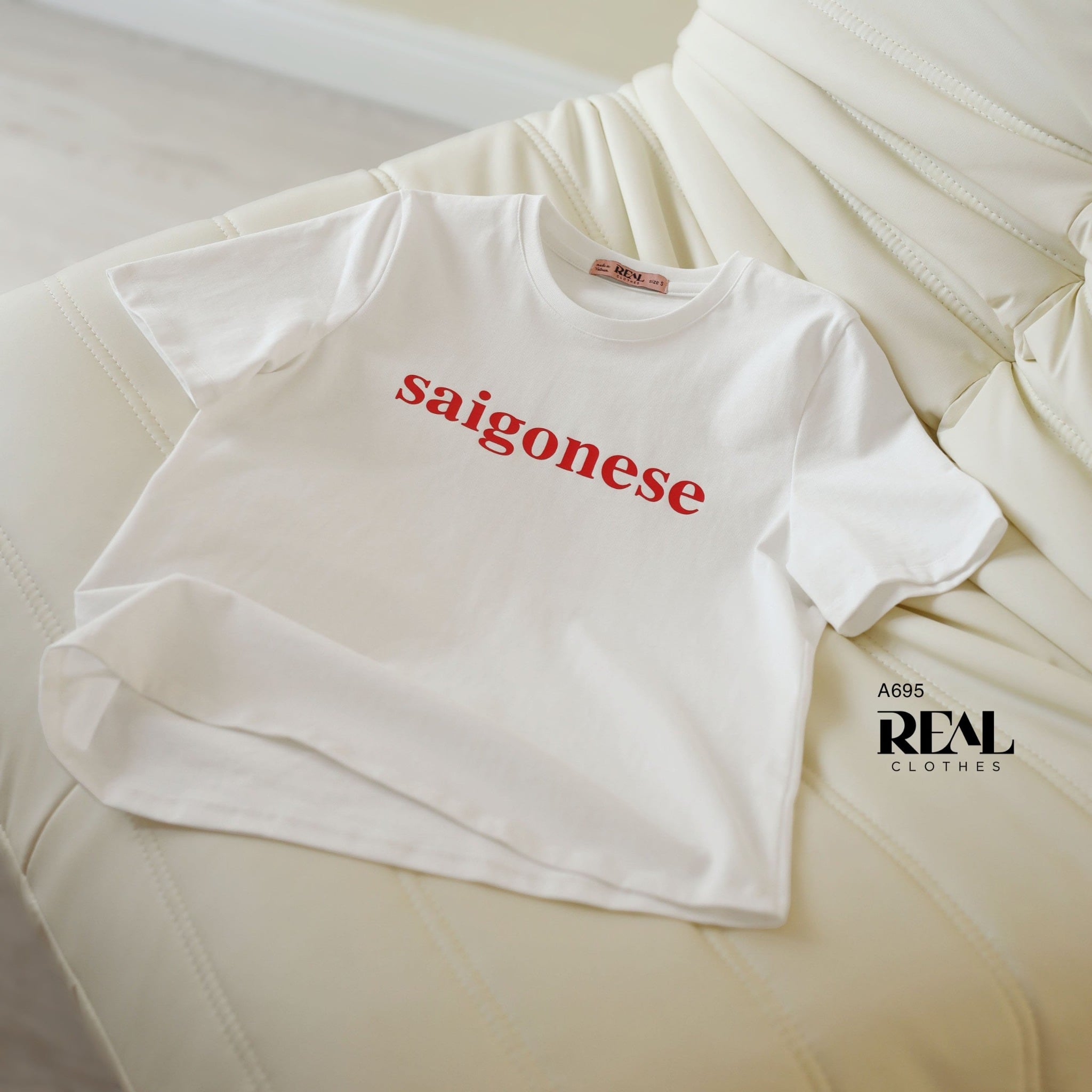 Áo thun cotton trắng SAIGON SALE