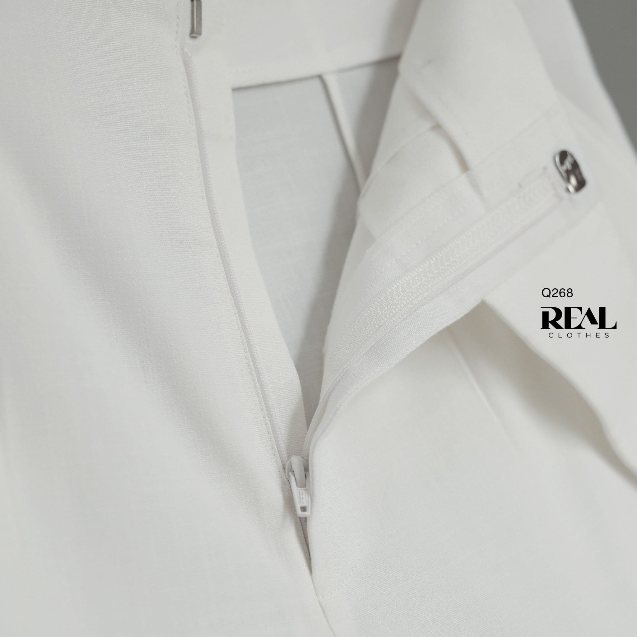 Quần suông Tokyo nút linen trắng