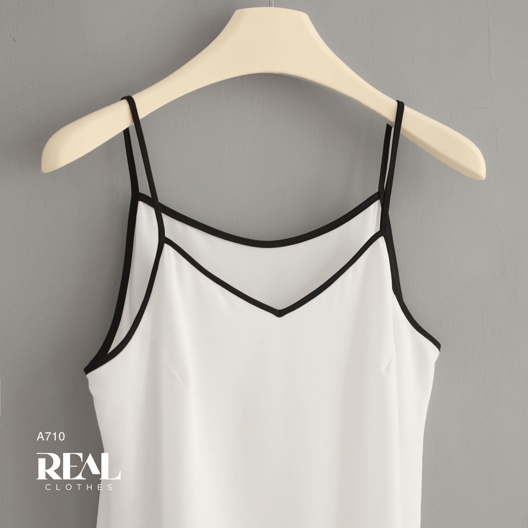 Áo 2 dây trắng viền SALE