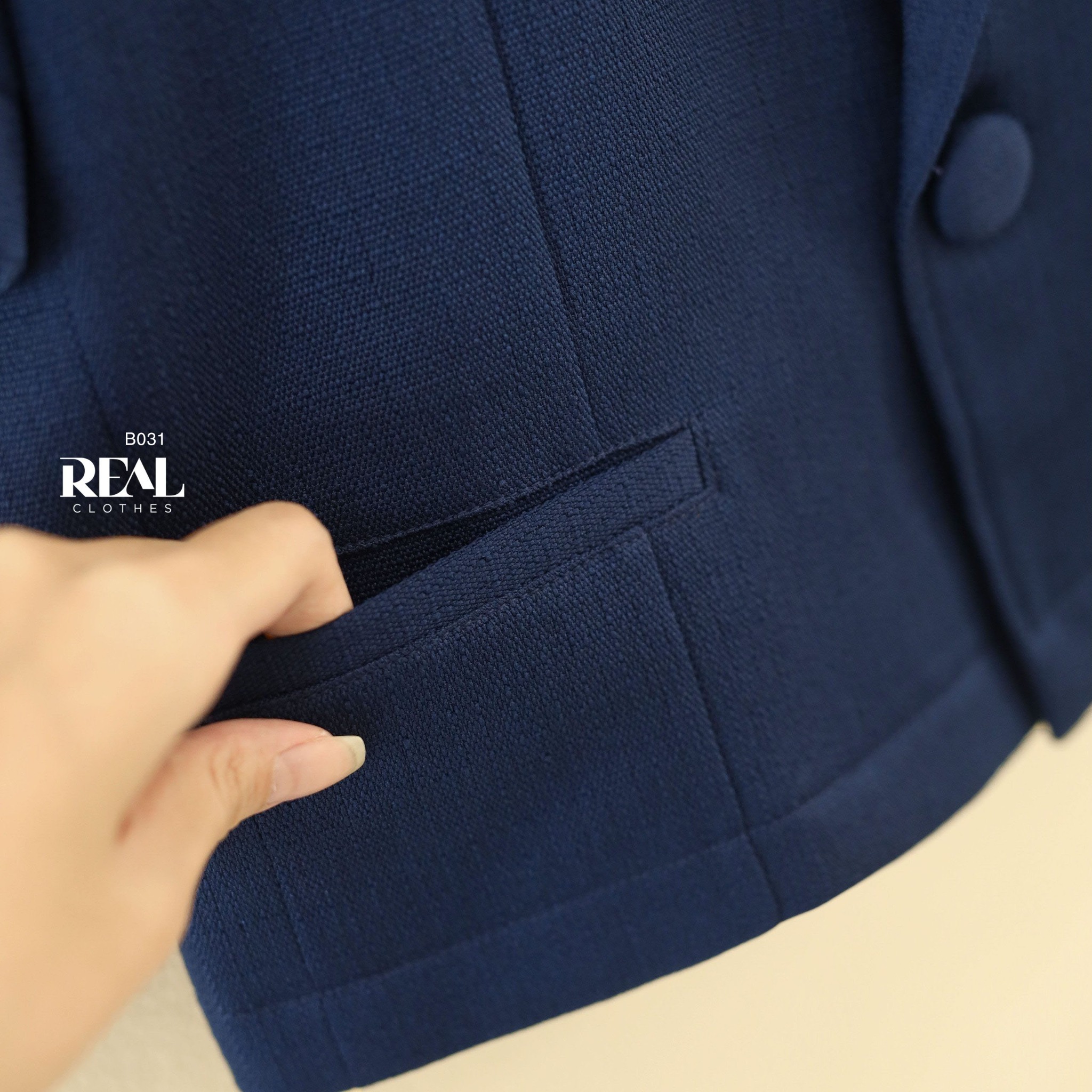 Blazer tay ngắn navy