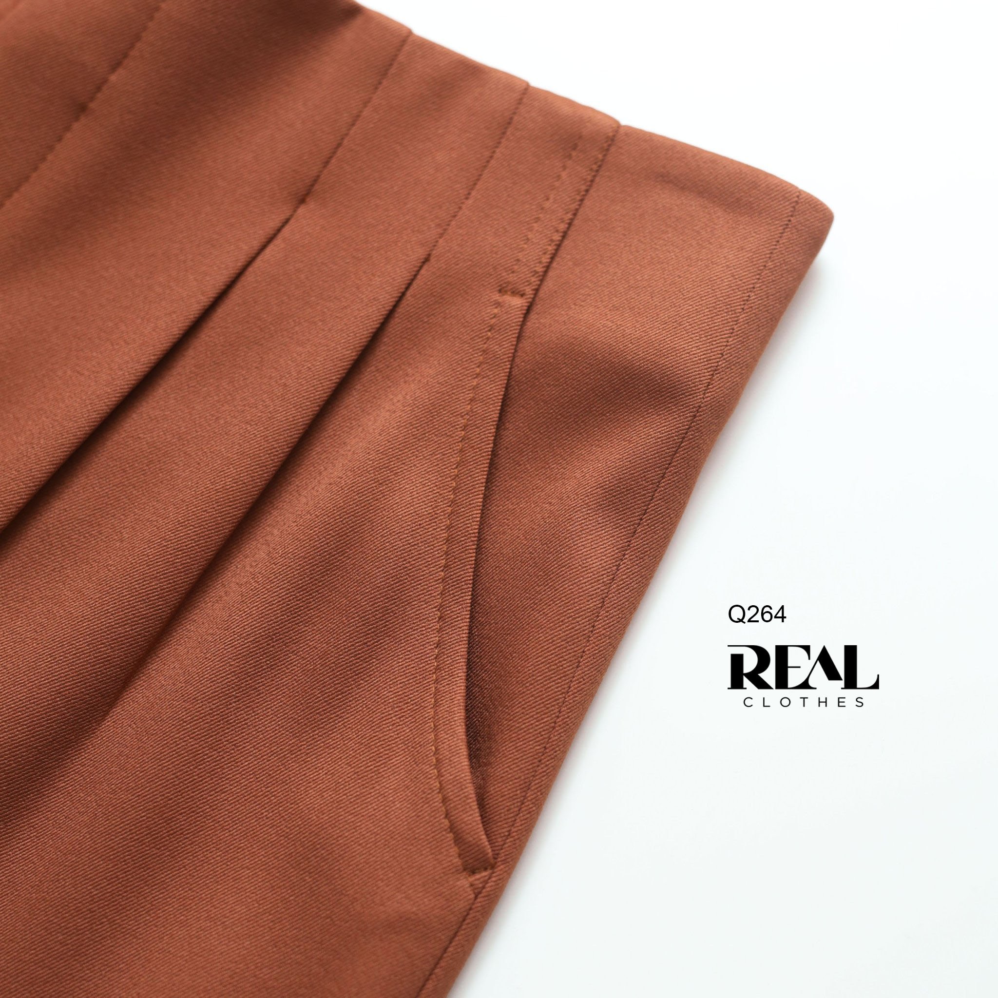 Quần suông Tokyo nút hạt dẻ SALE