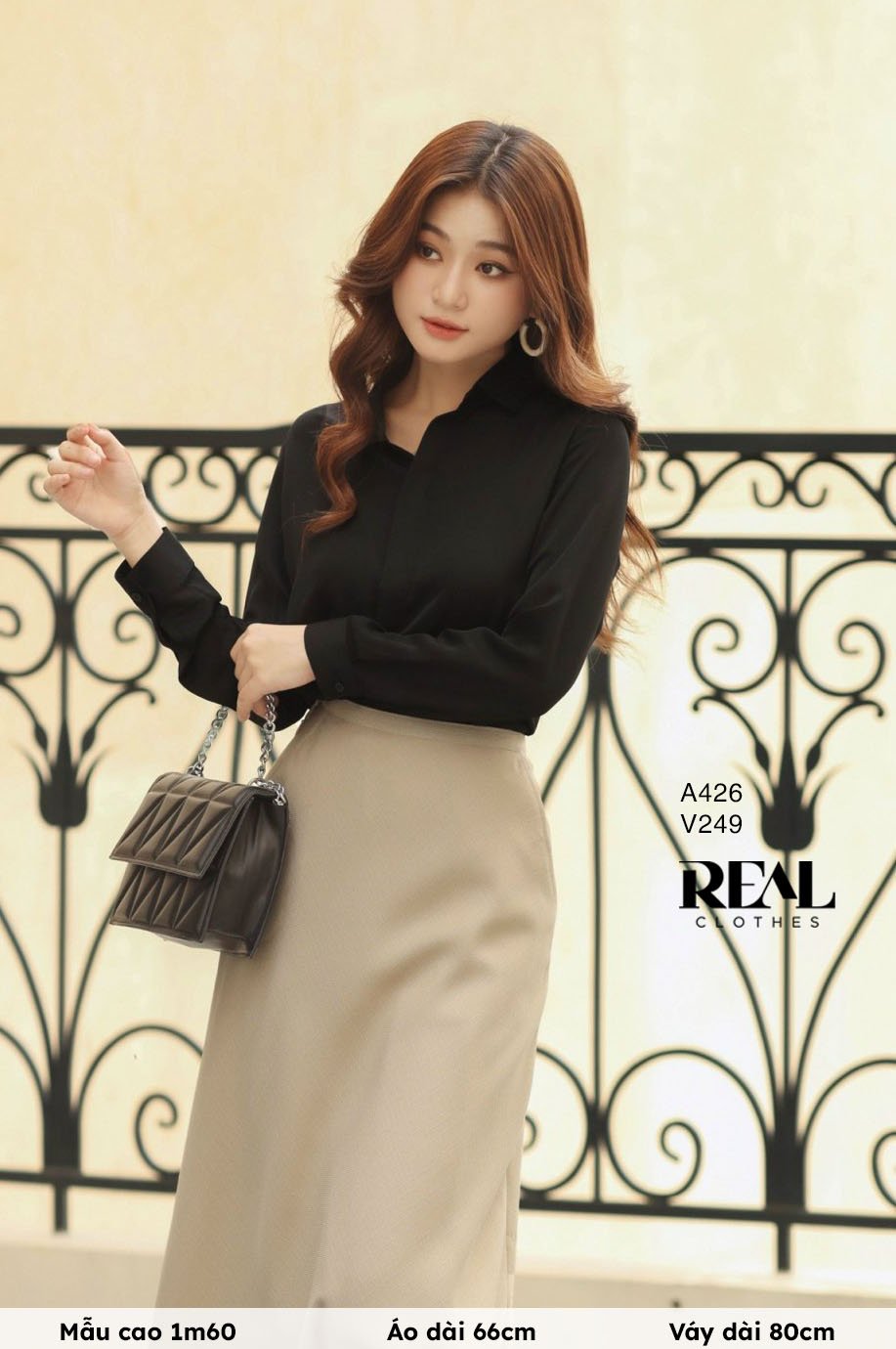 Sơ mi cổ mềm đen