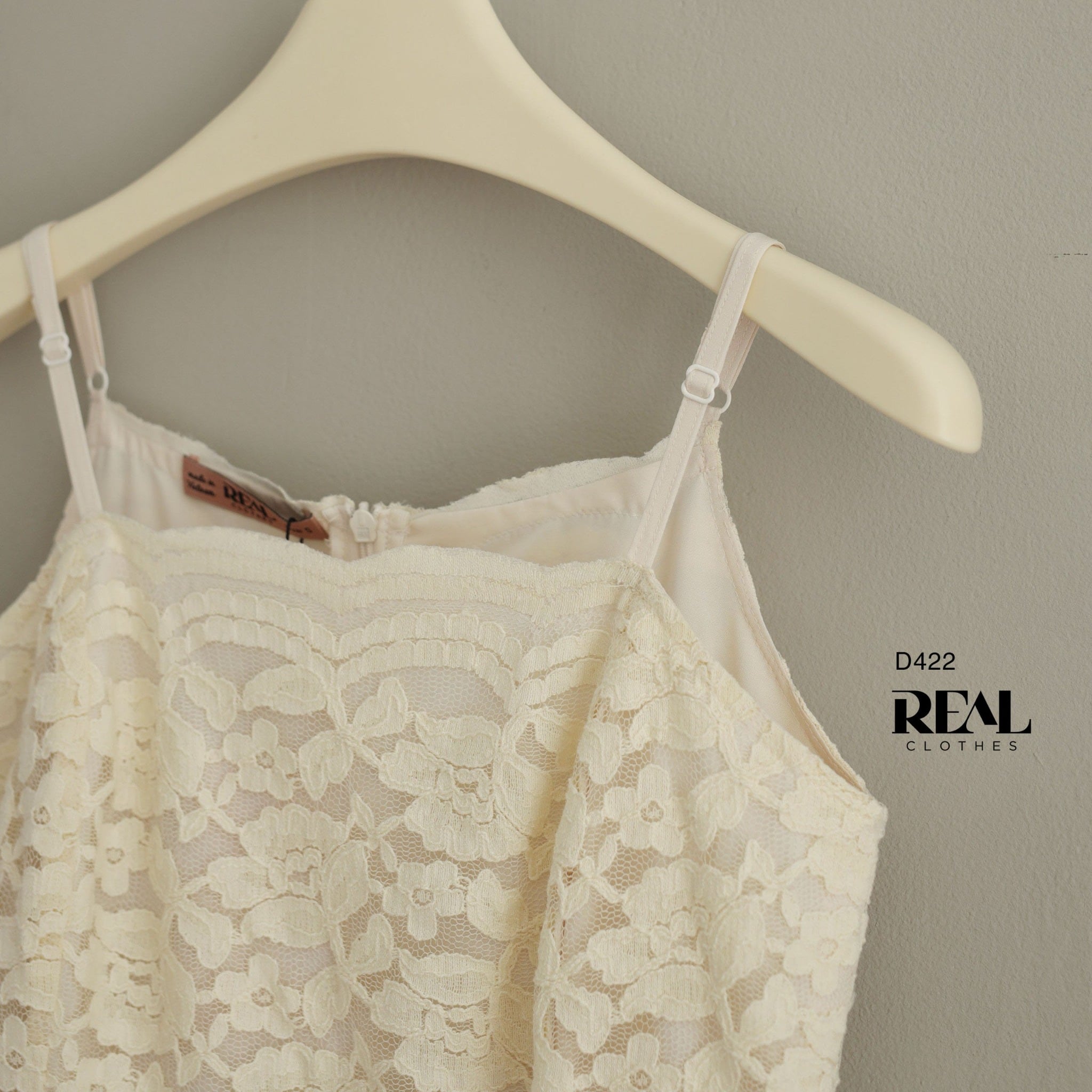 Đầm midi ren hoa kem SALE - size M