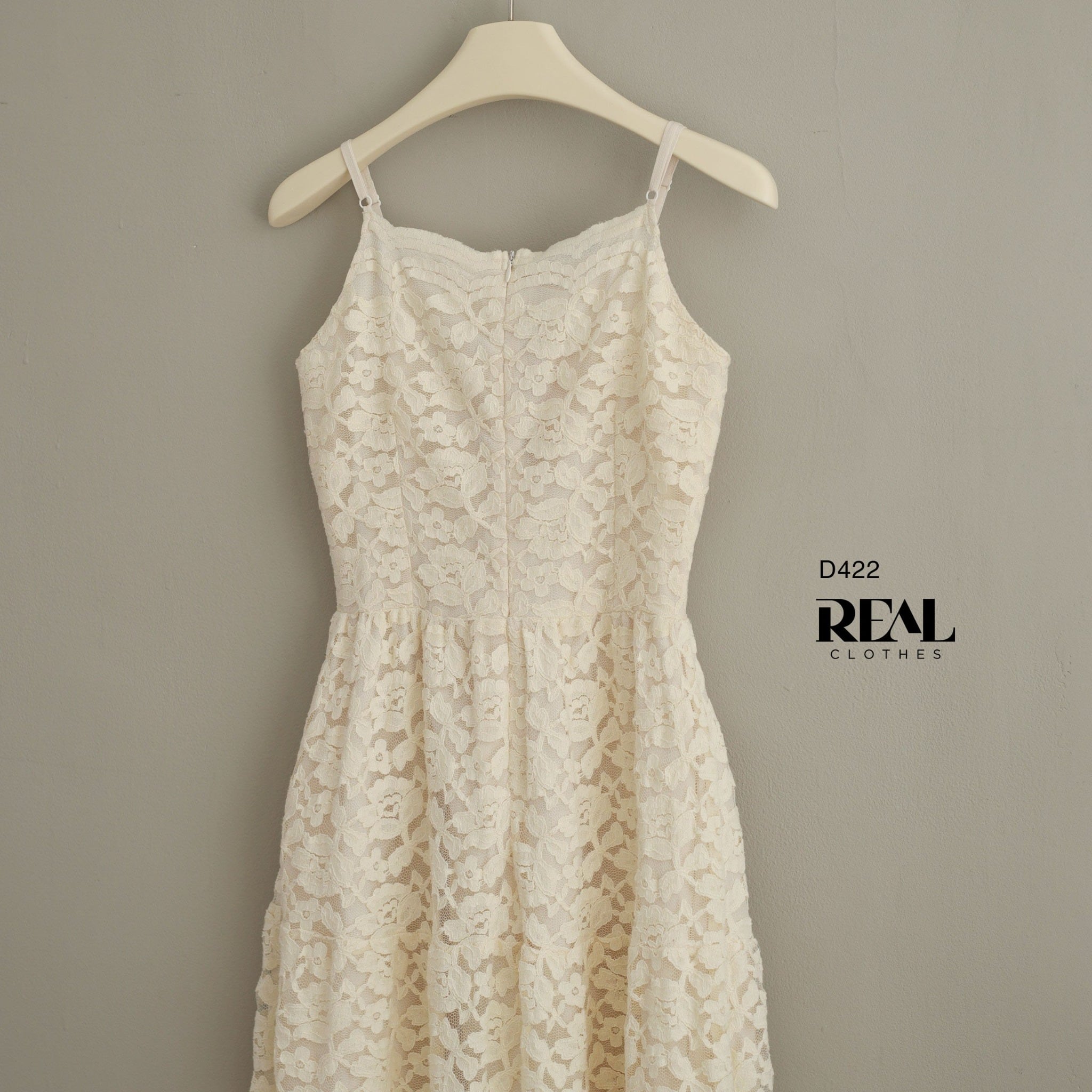 Đầm midi ren hoa kem SALE - size M