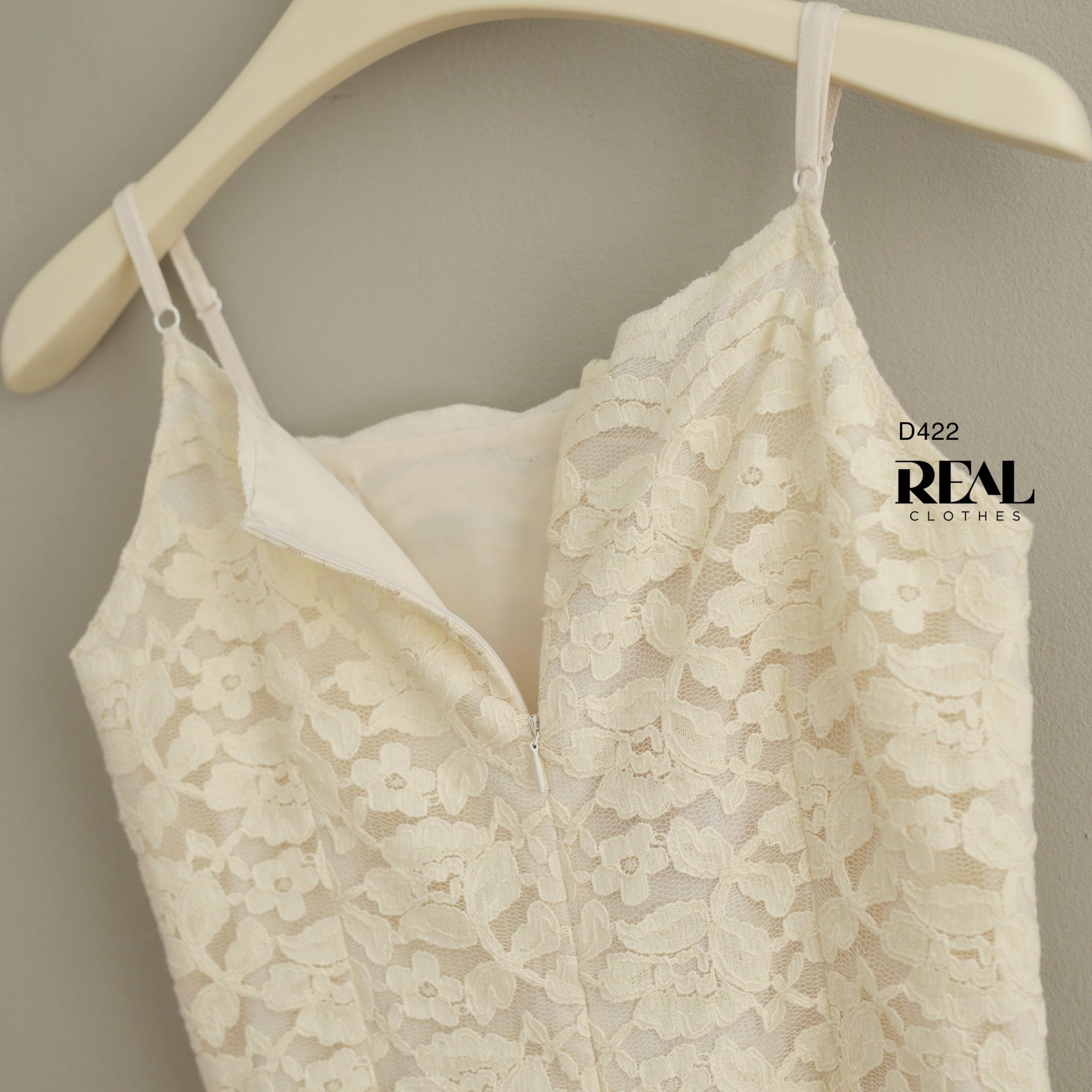 Đầm midi ren hoa kem SALE - size M