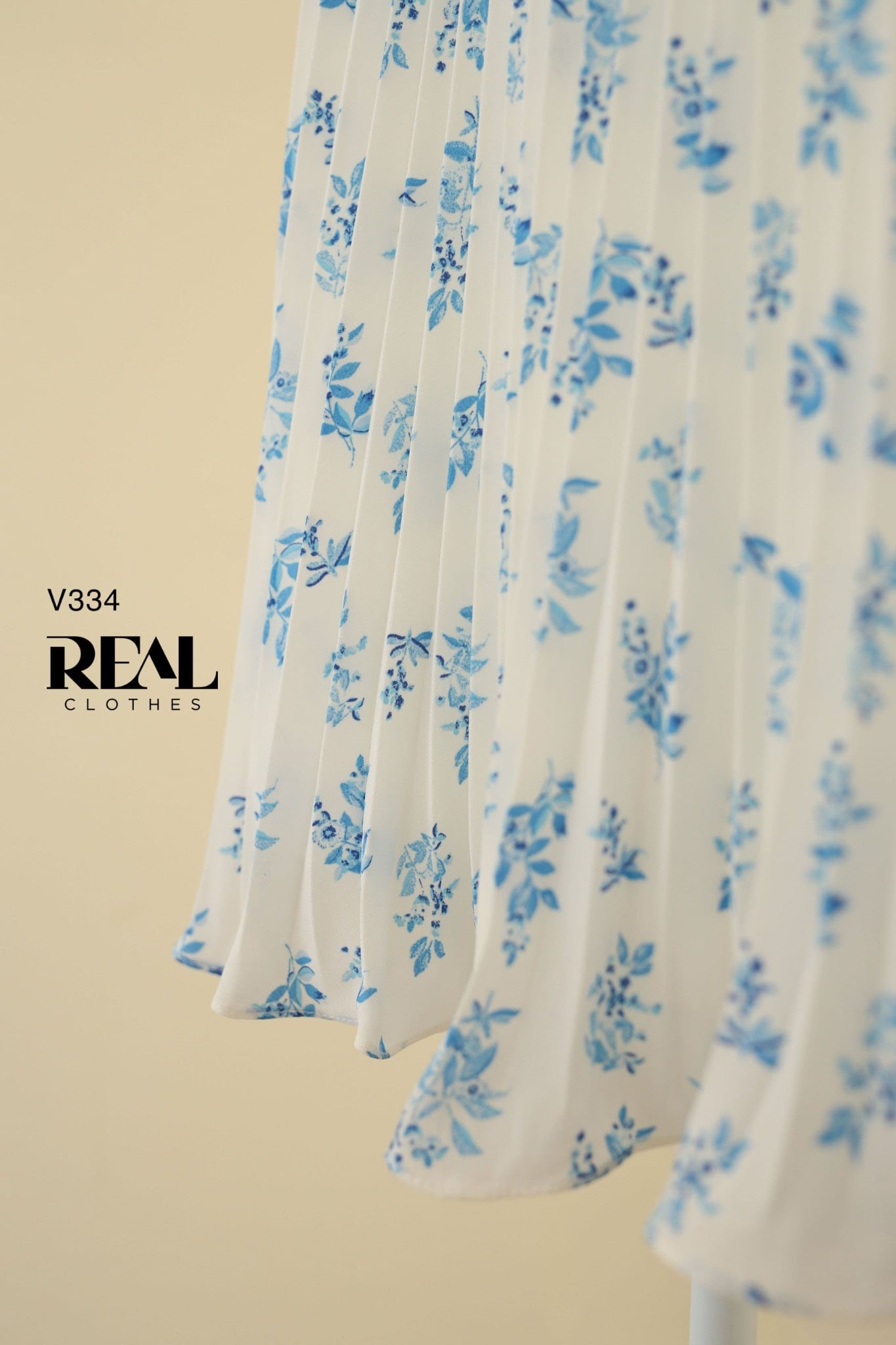 Váy rẻ quạt hoa blue FINAL SALE - size XS