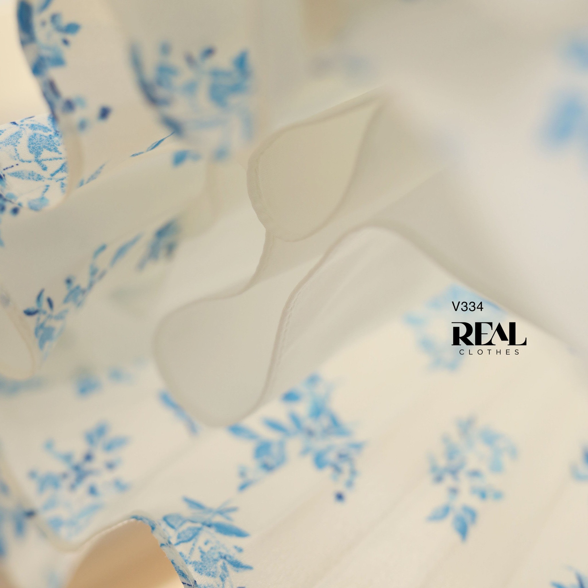 Váy rẻ quạt hoa blue FINAL SALE - size XS