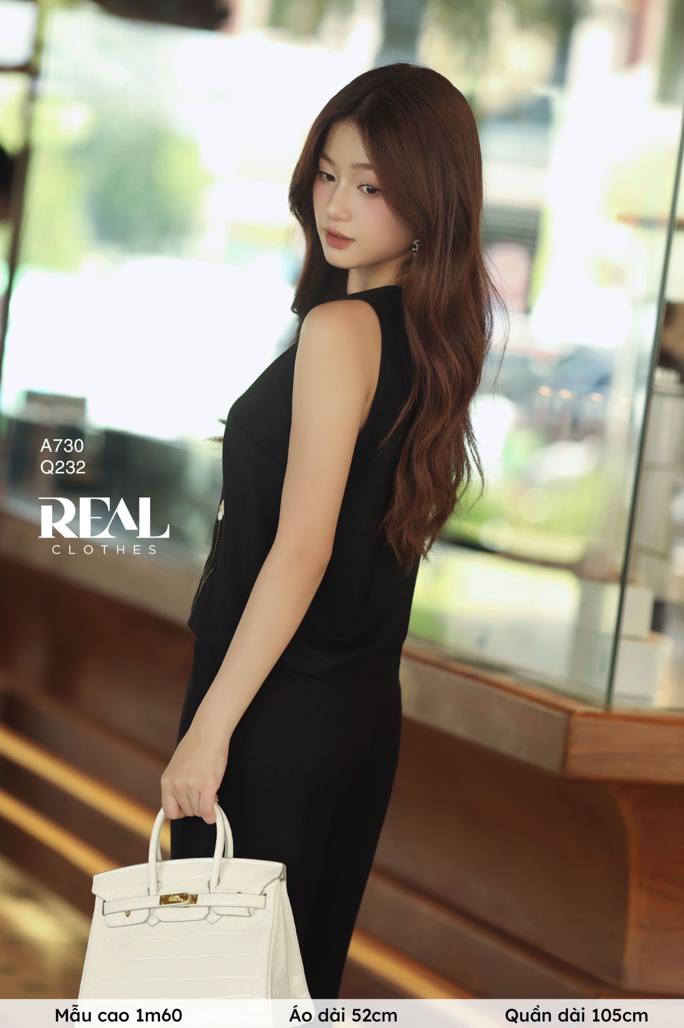 Quần suông linen đen