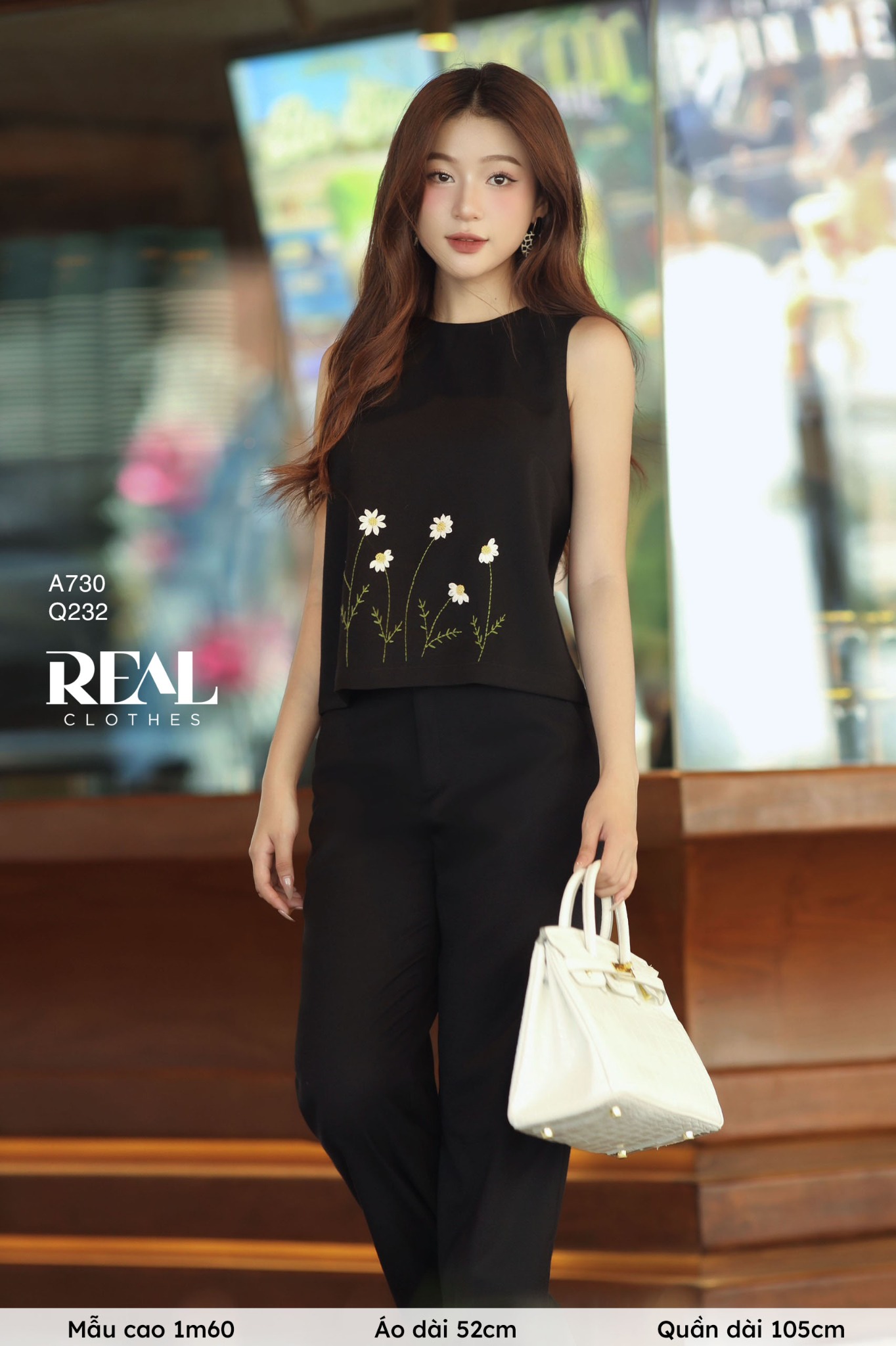 Quần suông linen đen