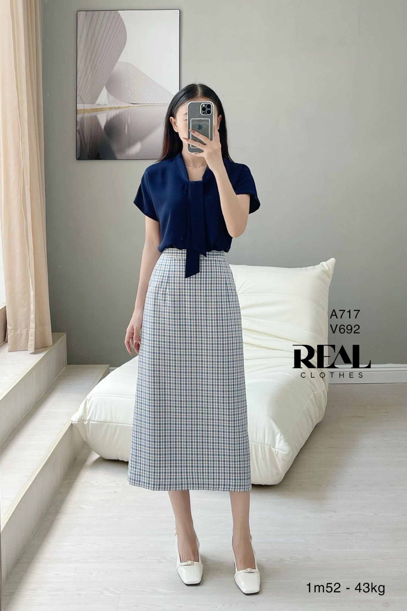 Váy Japan dài caro nhí SALE