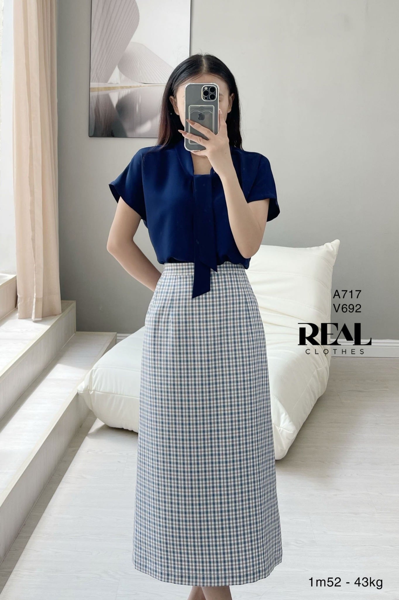 Váy Japan dài caro nhí SALE