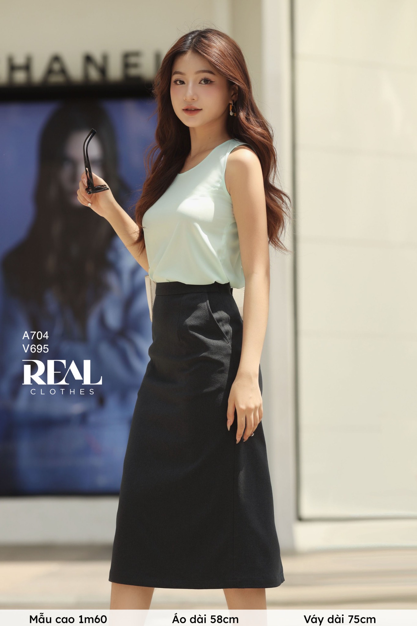 Váy Japan dài xi măng - size XS