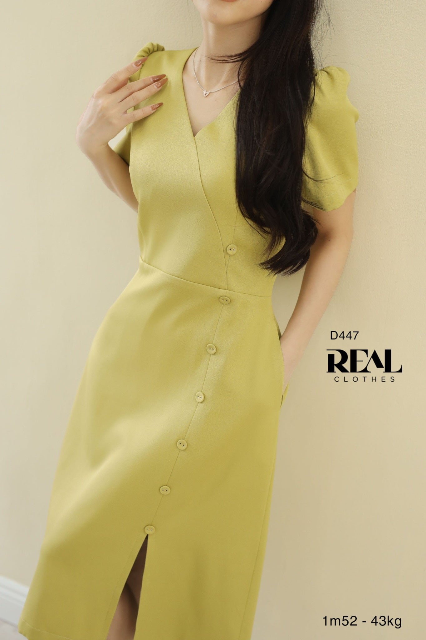 Đầm chéo xanh bơ SALE