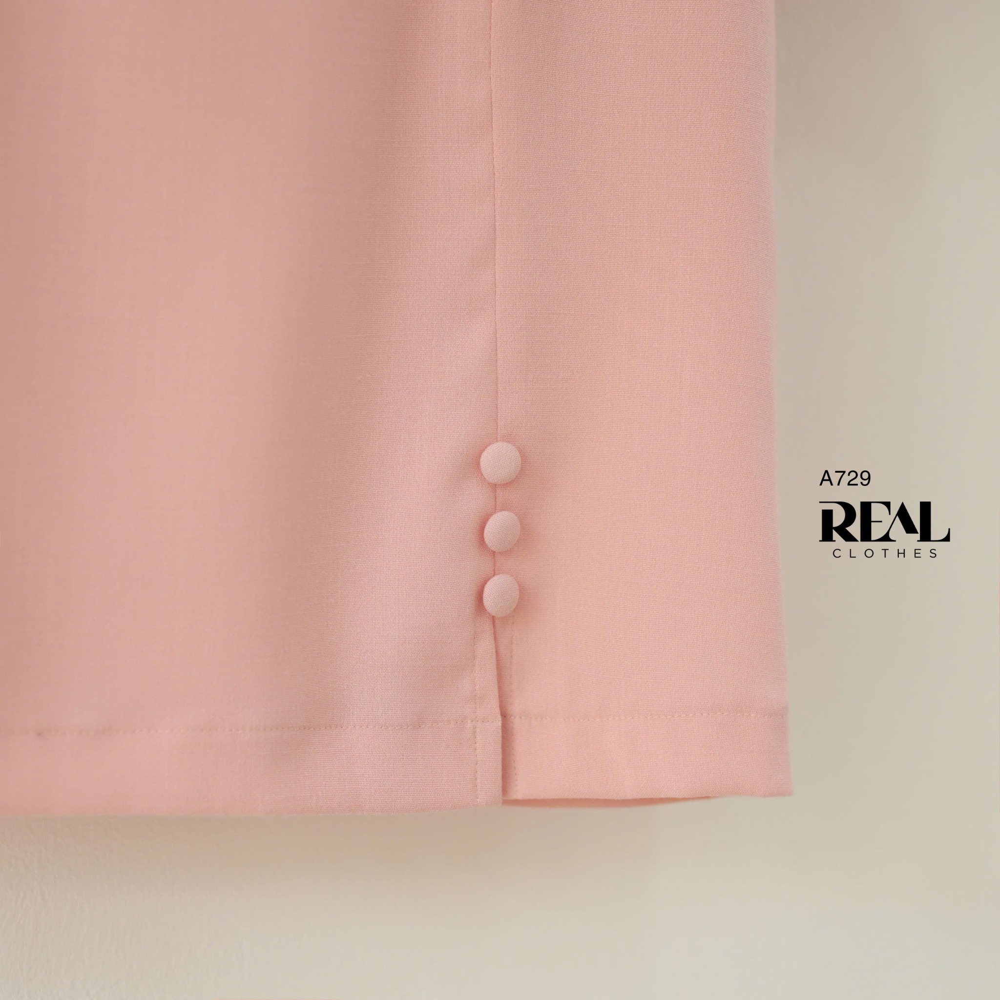 Áo xẻ tà linen hồng SALE