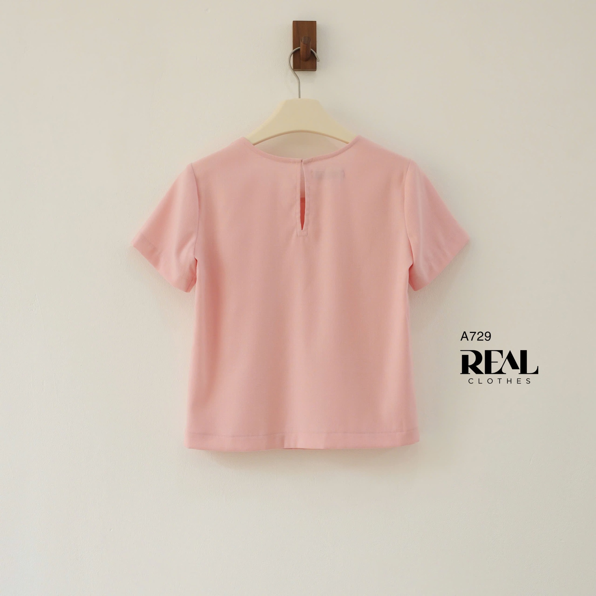 Áo xẻ tà linen hồng SALE