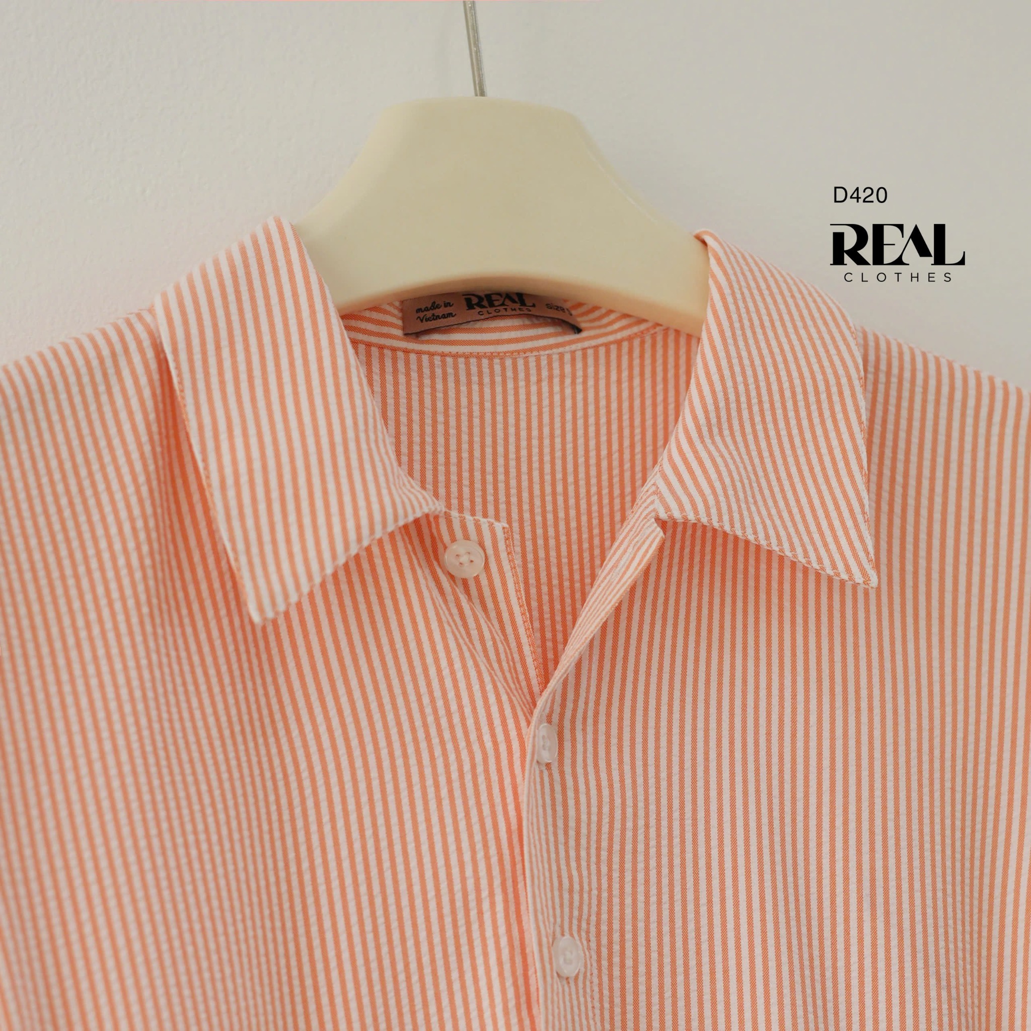 Đầm mùa hè sọc cam