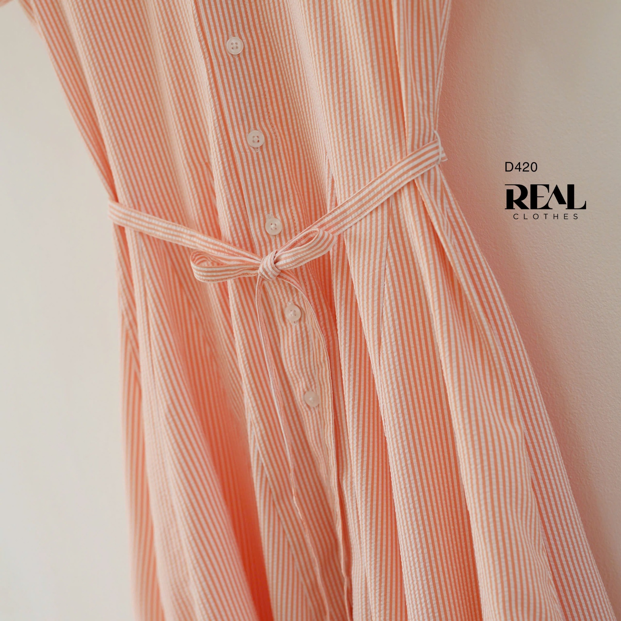 Đầm mùa hè sọc cam