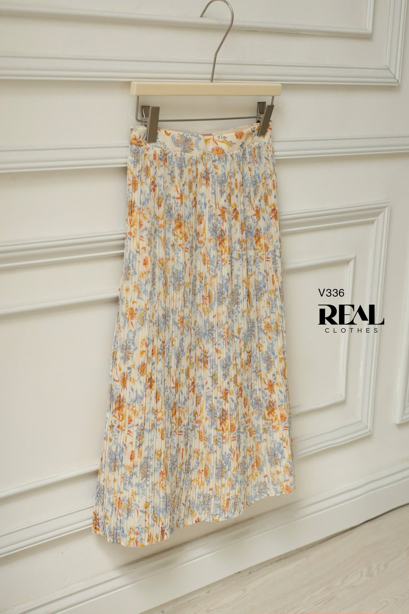 Váy dập li hoa cam FINAL SALE