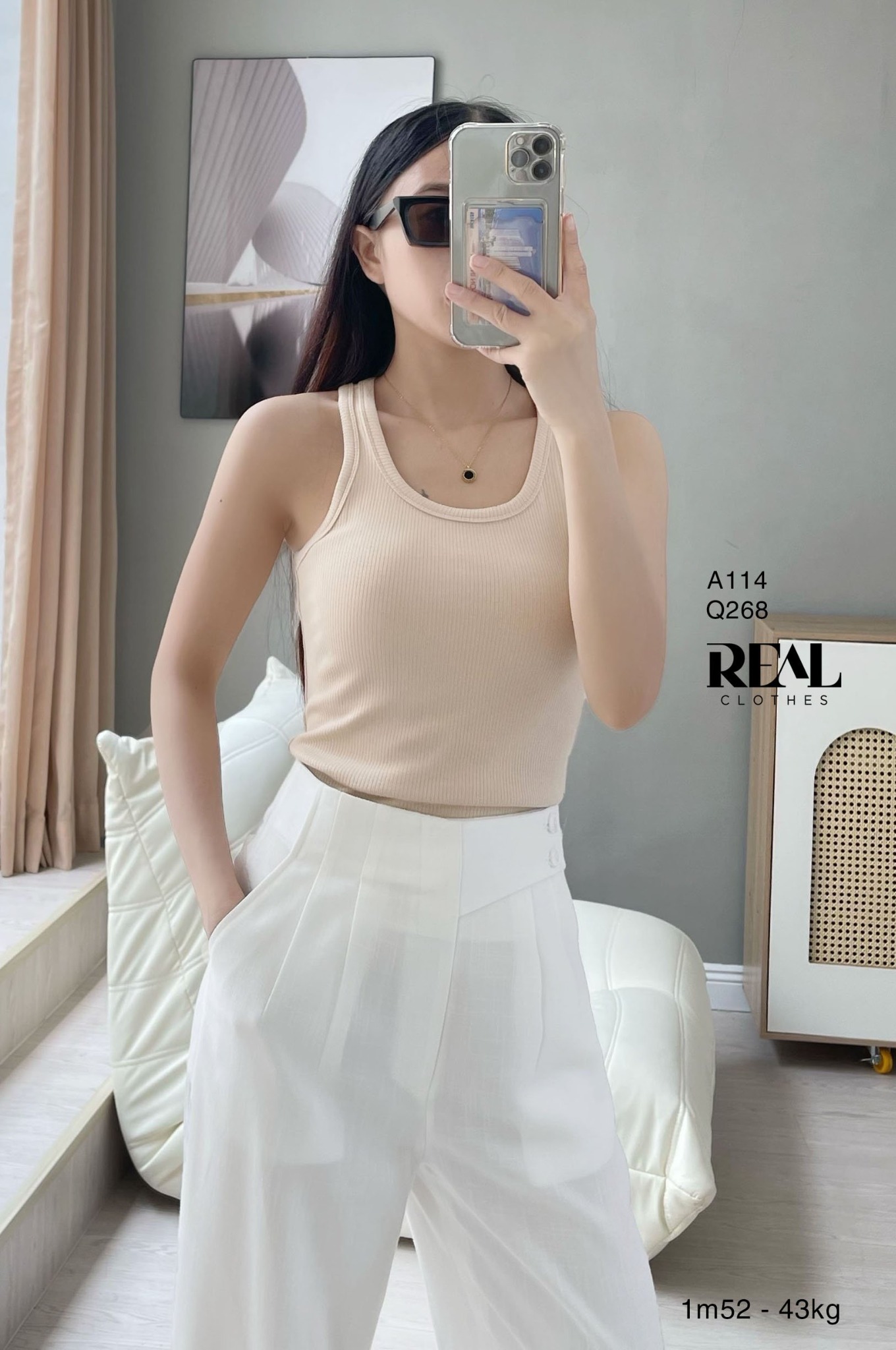 Áo tank top 3 lỗ nude SALE
