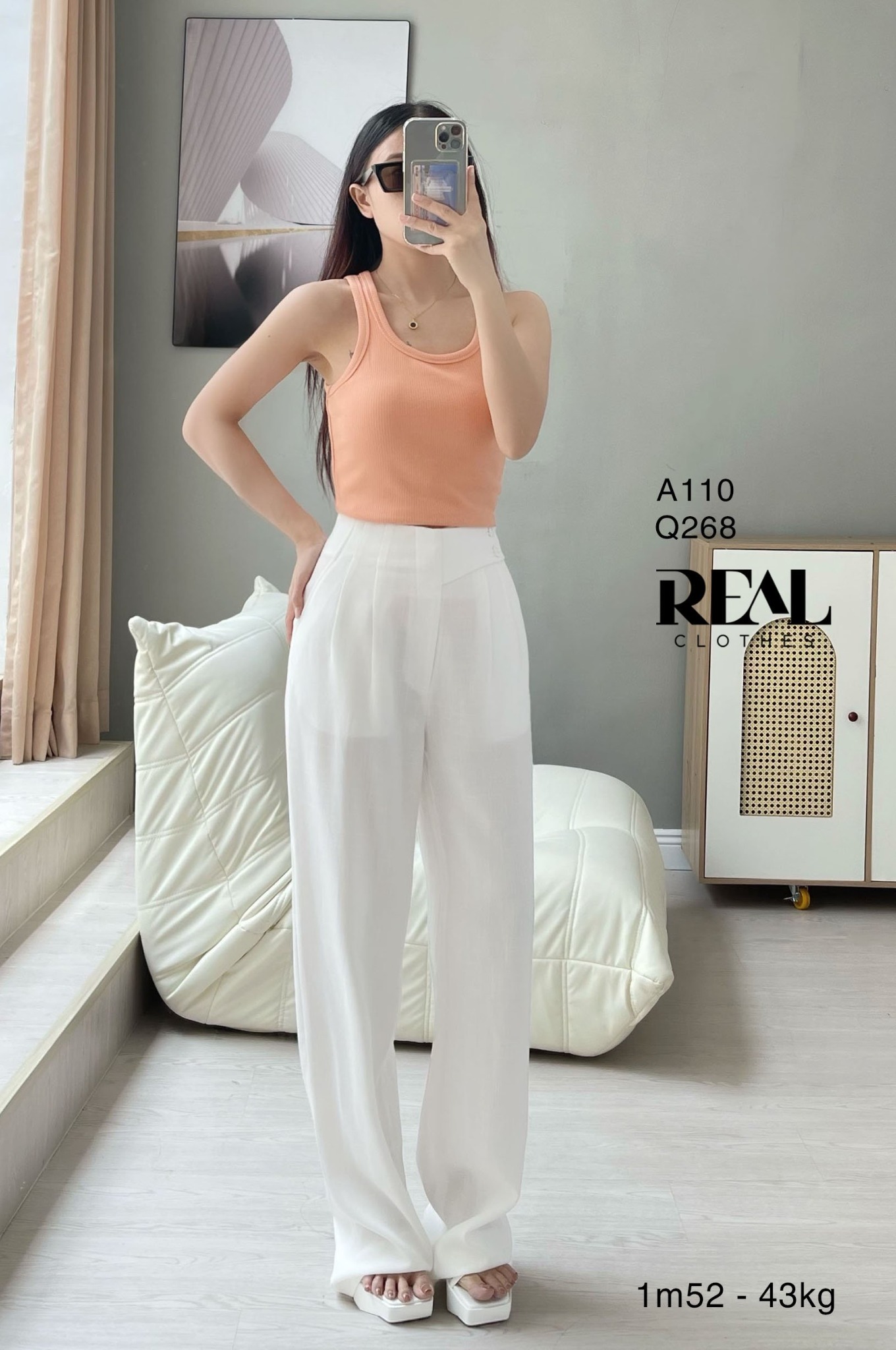 Áo tank top 3 lỗ cam SALE