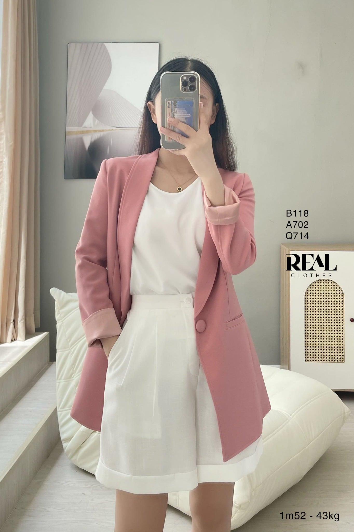 Blazer HQ hồng đậm