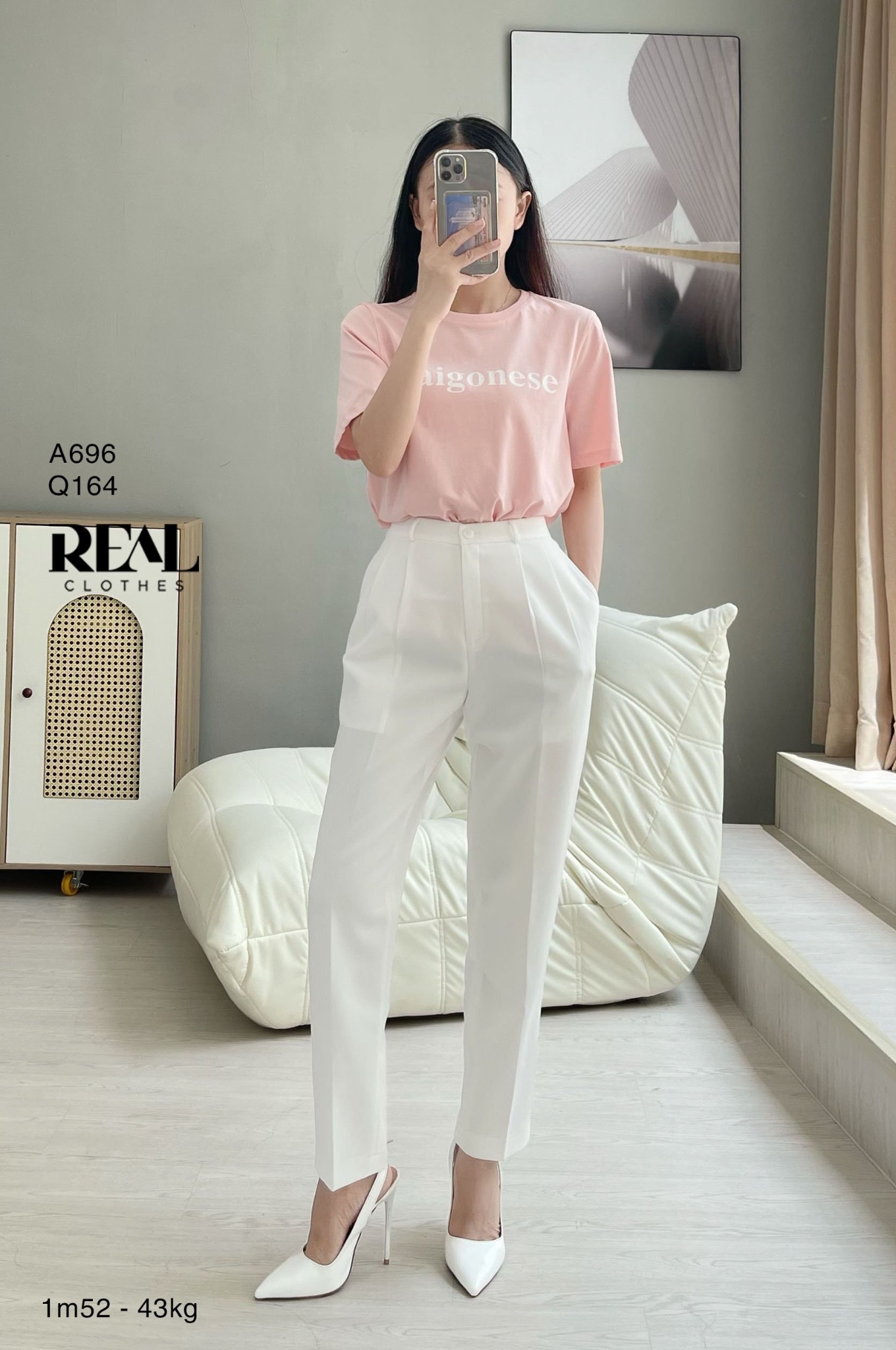 Quần lưng cao cindy trắng SALE