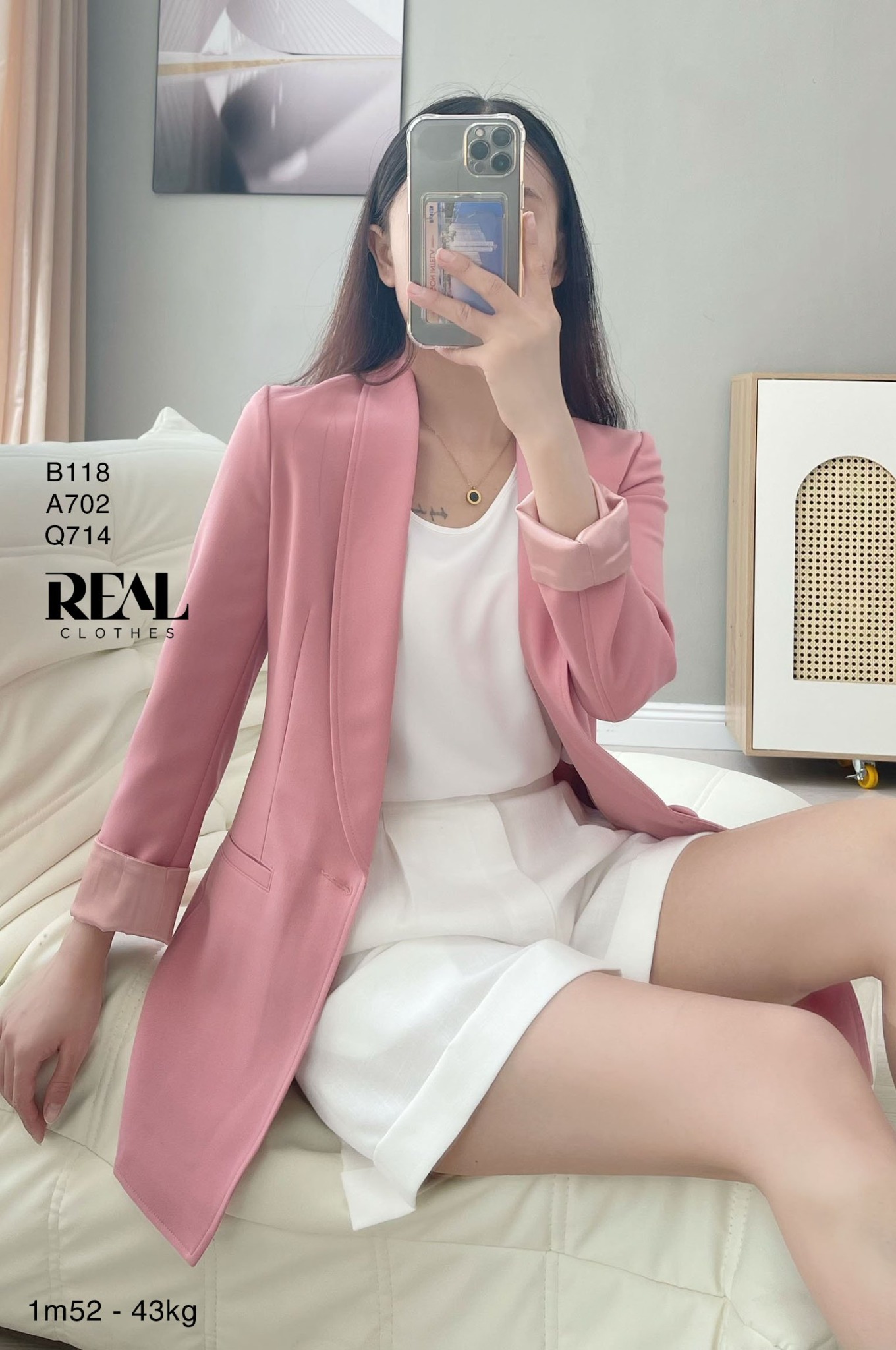 Blazer HQ hồng đậm