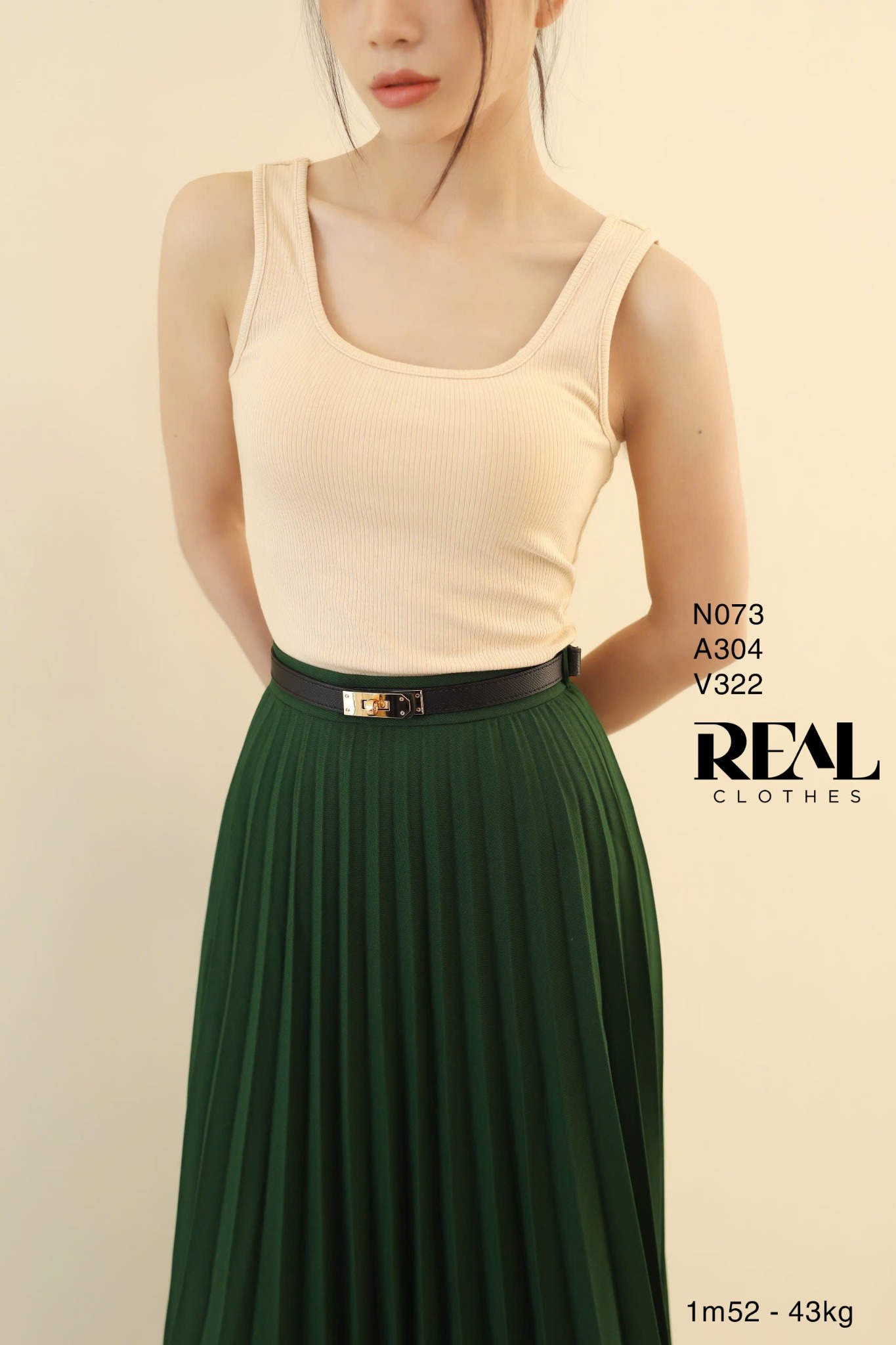 Váy rẻ quạt xanh lá FINAL SALE