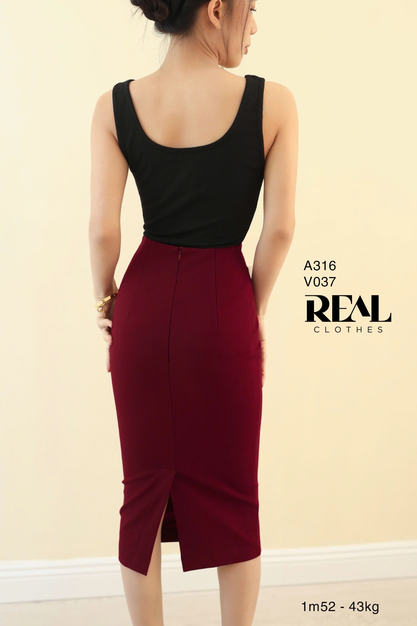 Bút chì midi thun đỏ đô SALE