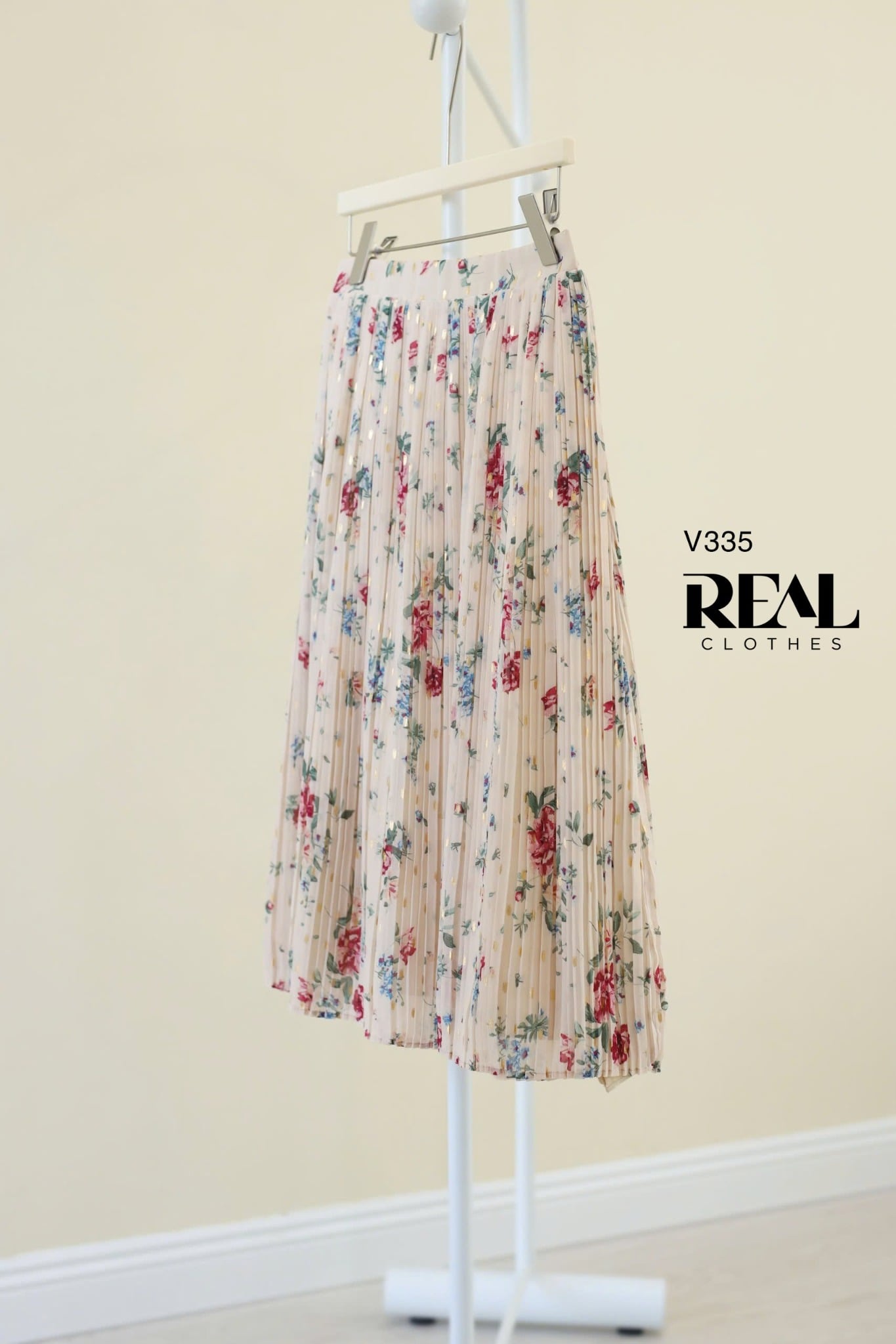 Váy dập li hoa đỏ FINAL SALE