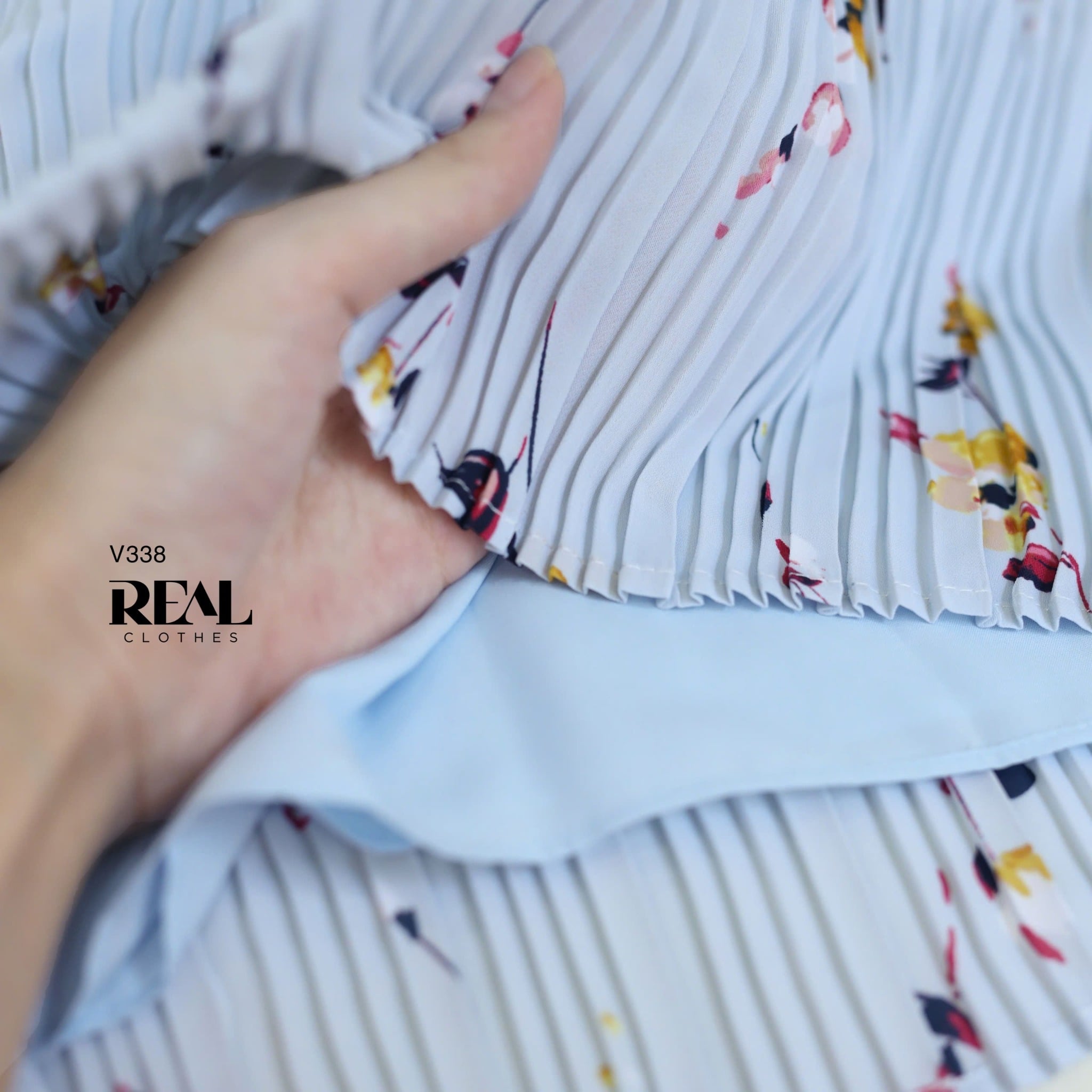 Váy dập li hoa xanh FINAL SALE