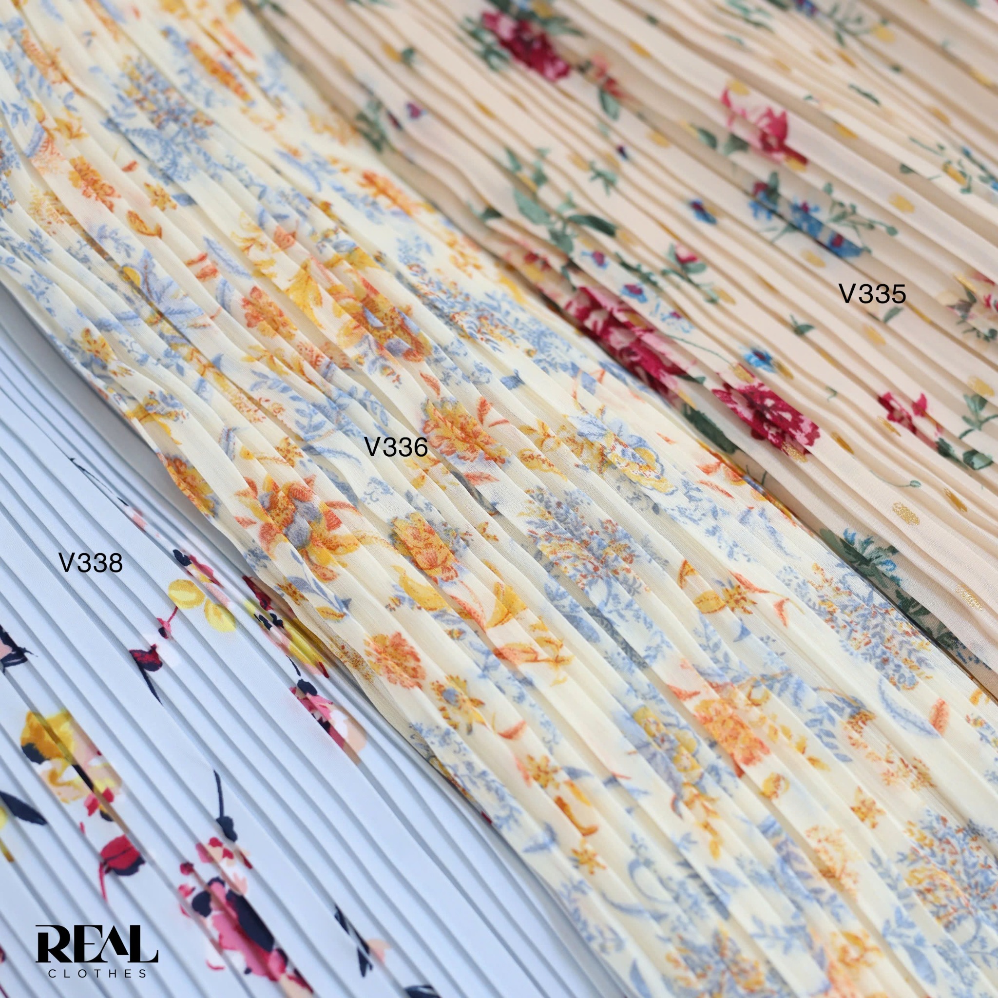 Váy dập li hoa xanh FINAL SALE