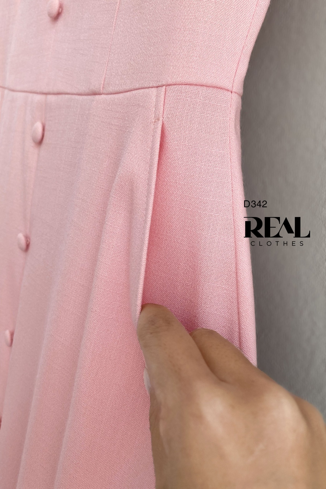 Đầm london linen hồng